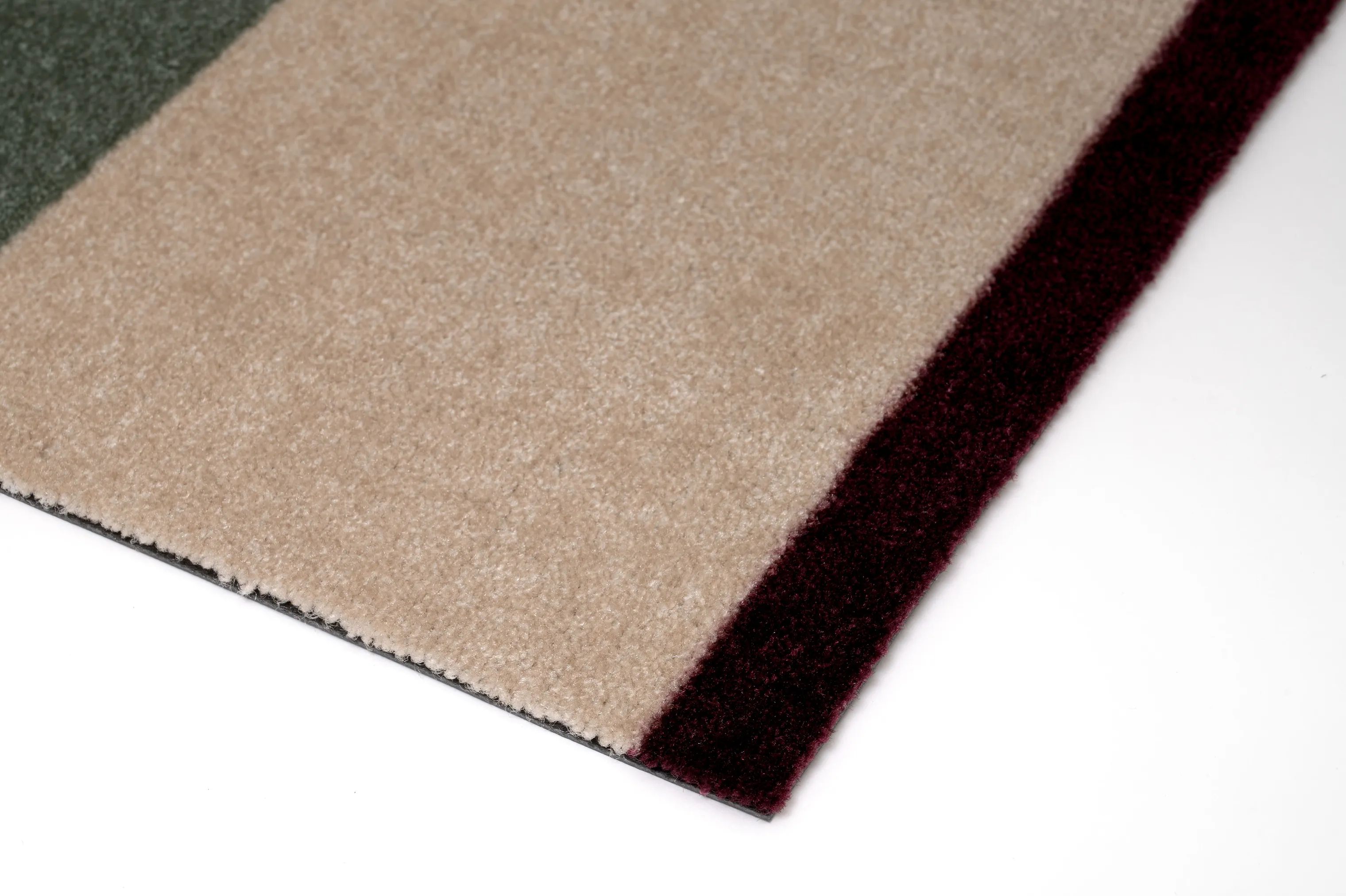 Tica Copenhagen Gulvtæpper Stripes Horisontal Gulvtæppe i Grøn/Ivory/Bordeaux, B67 x L120 cm, 3