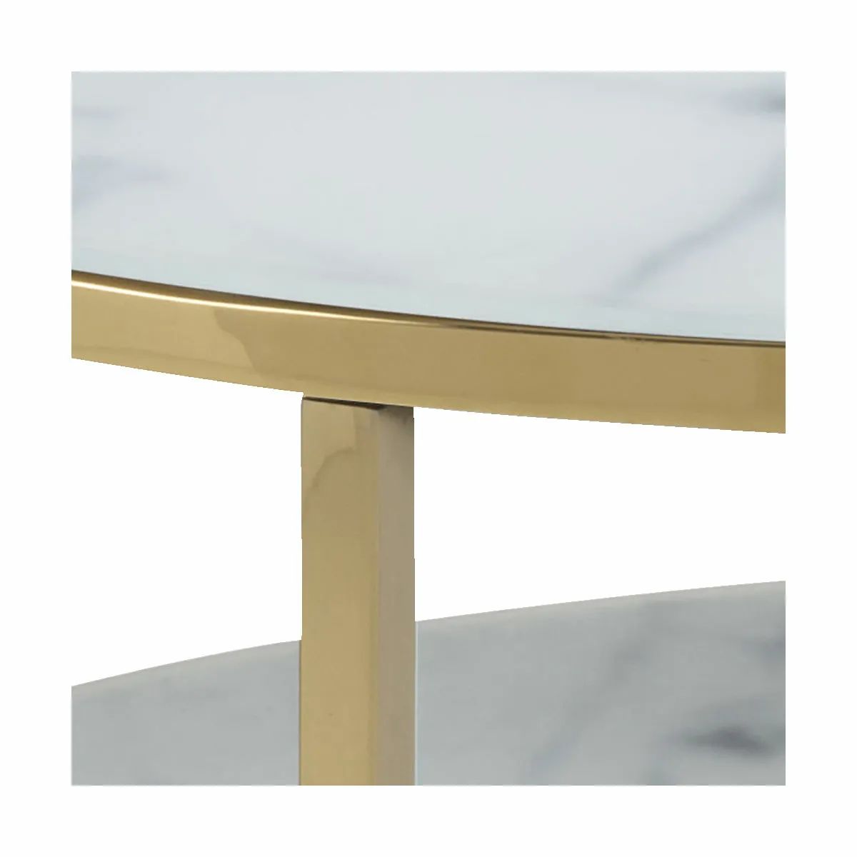 CASA Living Sofaborde Alisma Sofabord i Hvid/gylden krom, 3