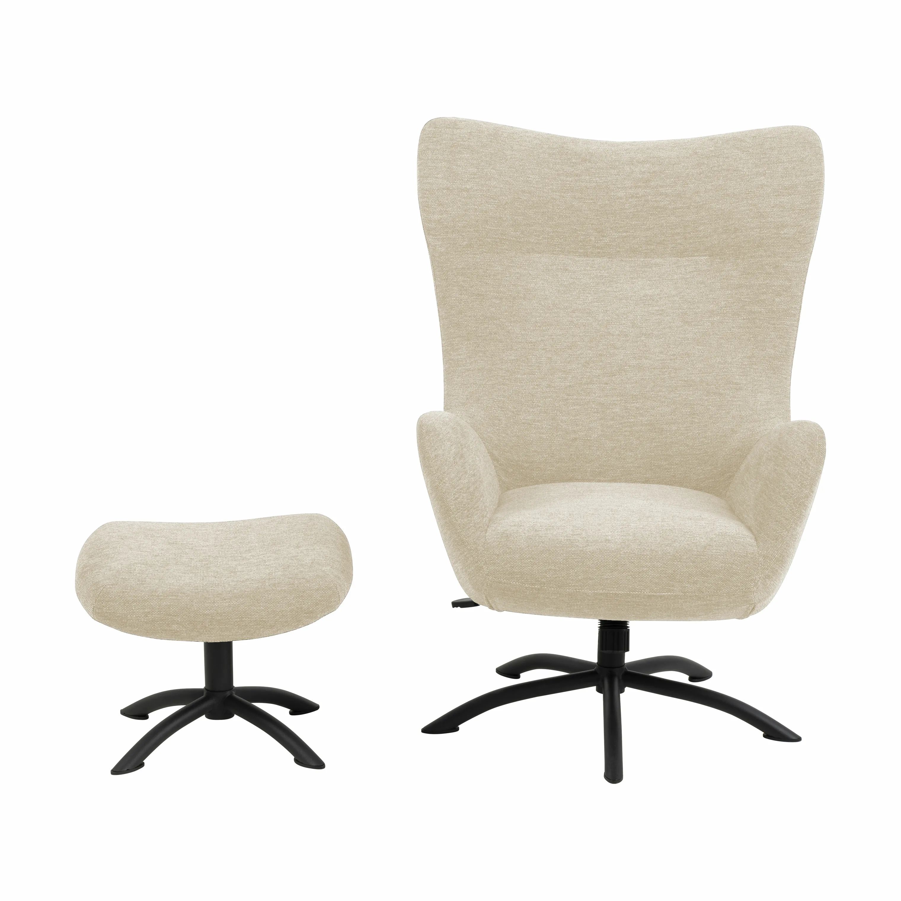 CASA Living Lænestole Talgarth Lænestol m. Skammel i creme, 6