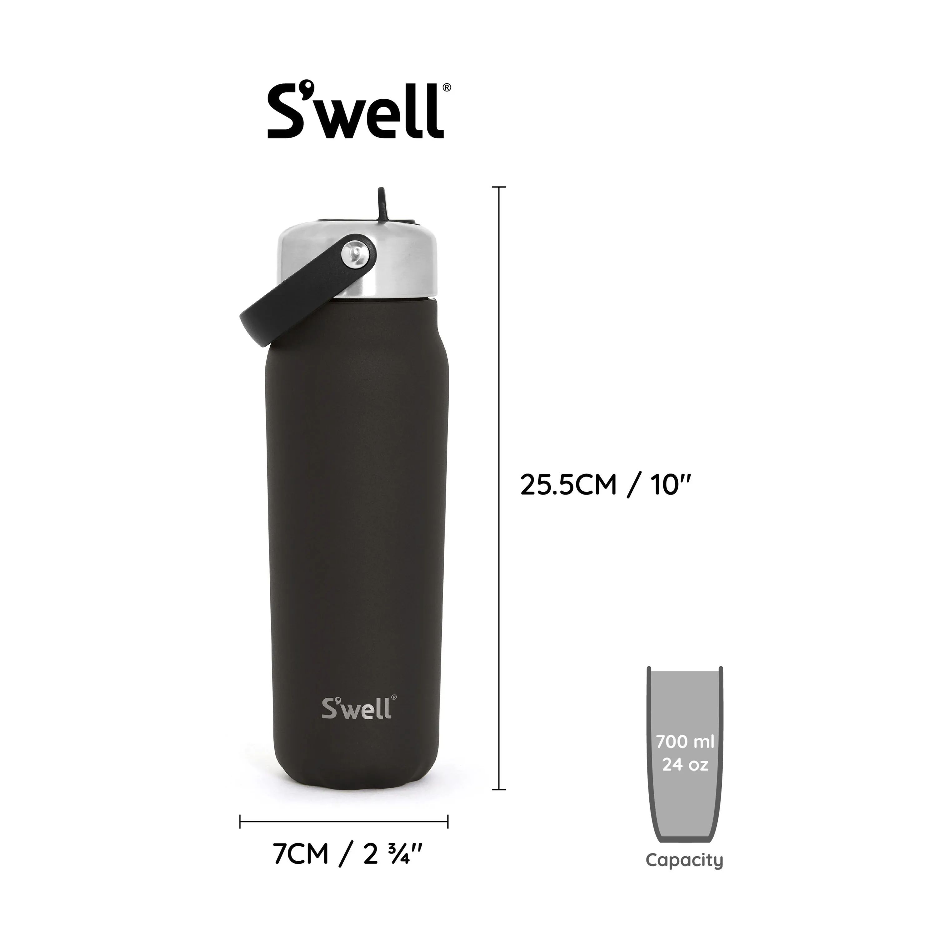 S'well Termoflasker Termoflaske m. Sugerør i Black, 6