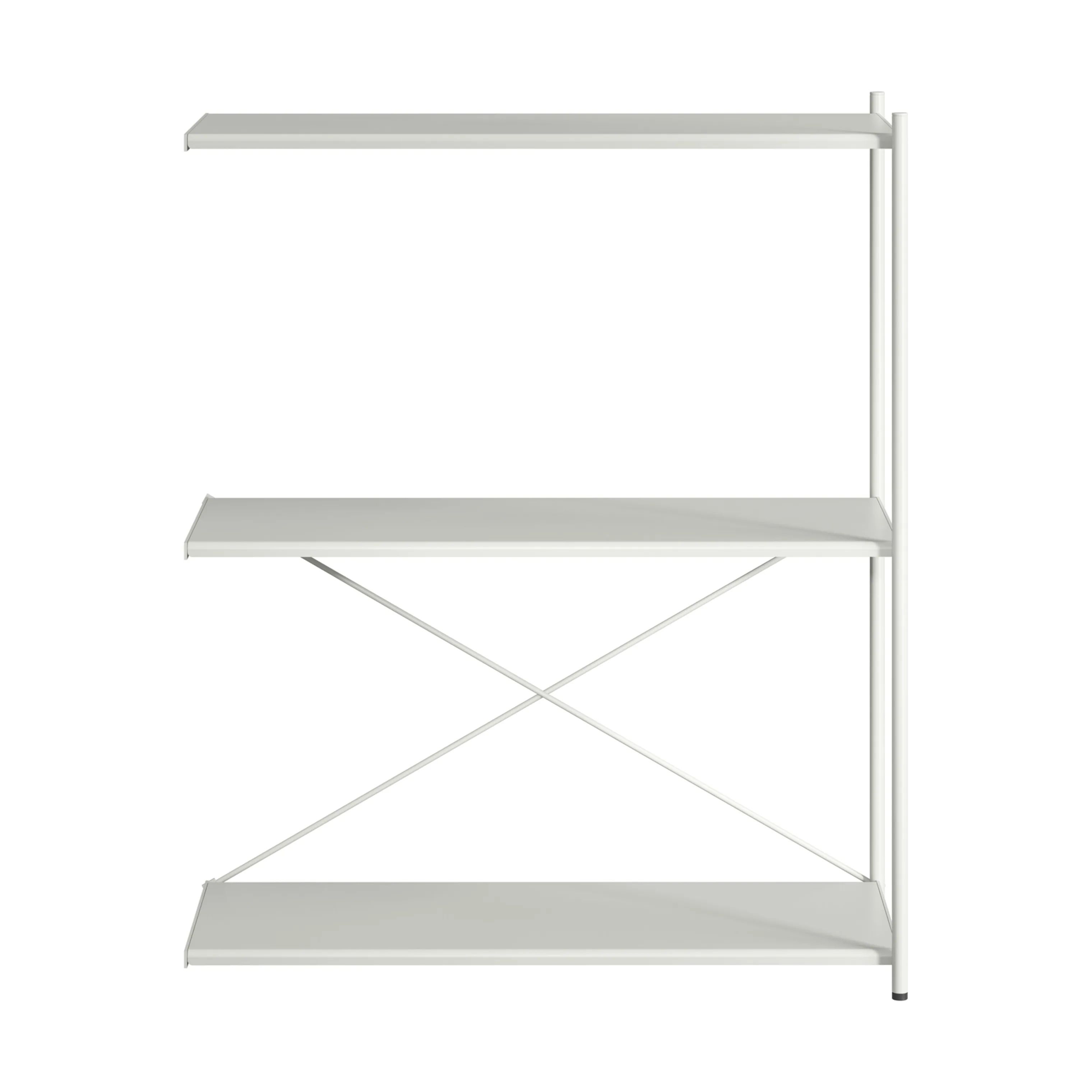 Novoform Reoler og tilbehør Arturo 3-Etagers tilbygningsreol i Light Grey, 91 cm, 1