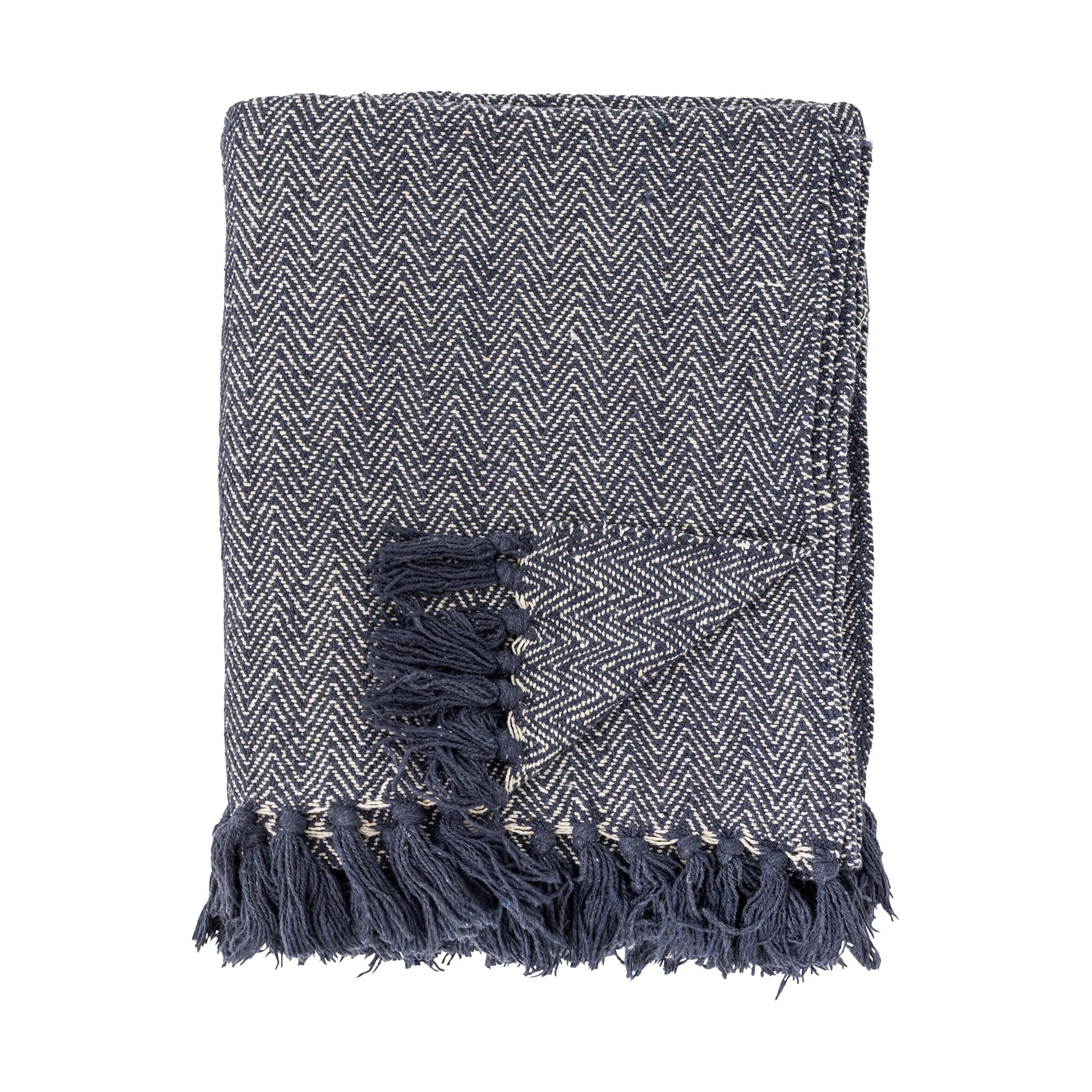 Creative Collection Plaider Herringbone Plaid i Blå, 1