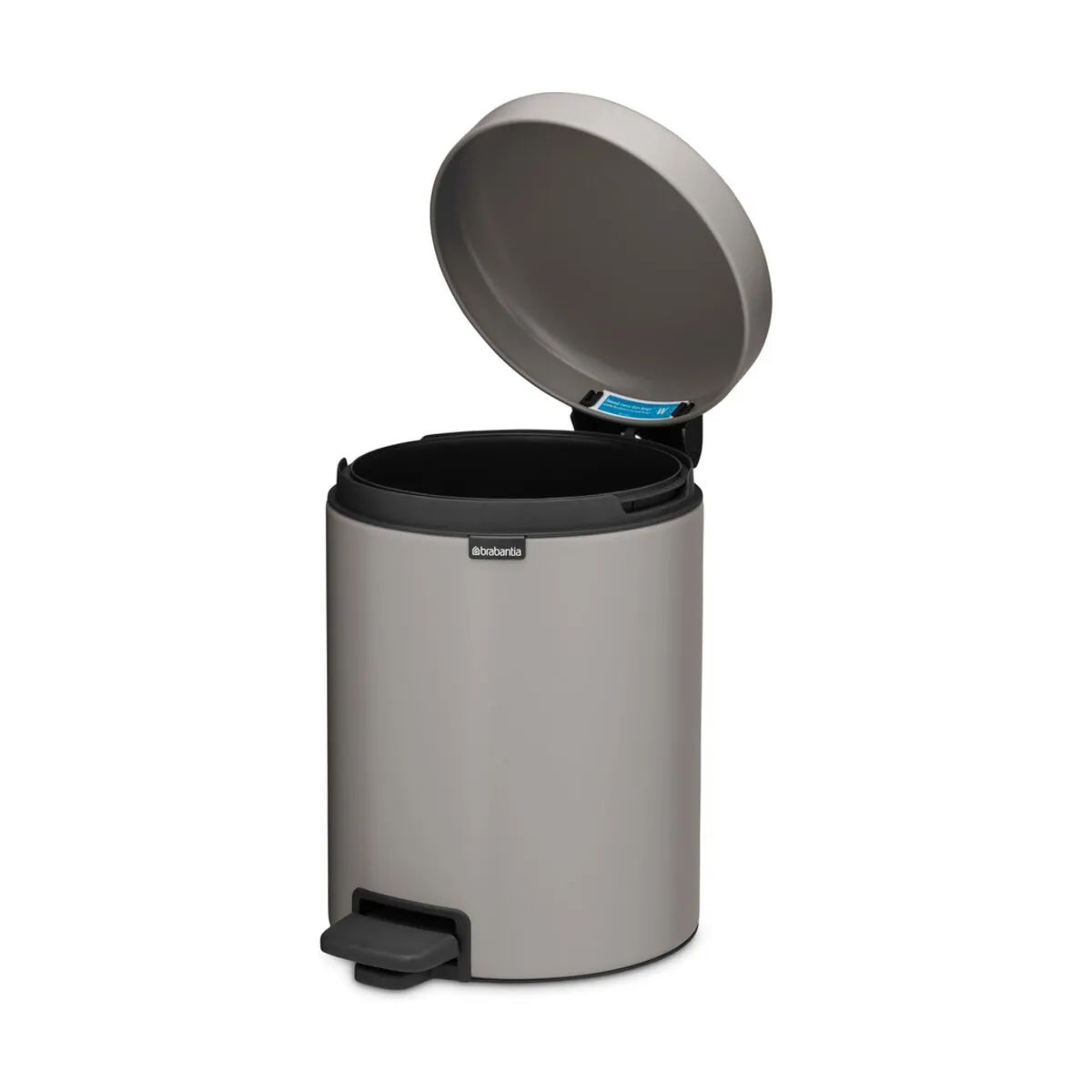 Brabantia Toiletspande NewIcon Pedalspand i Soft Grey, 5 L, 4