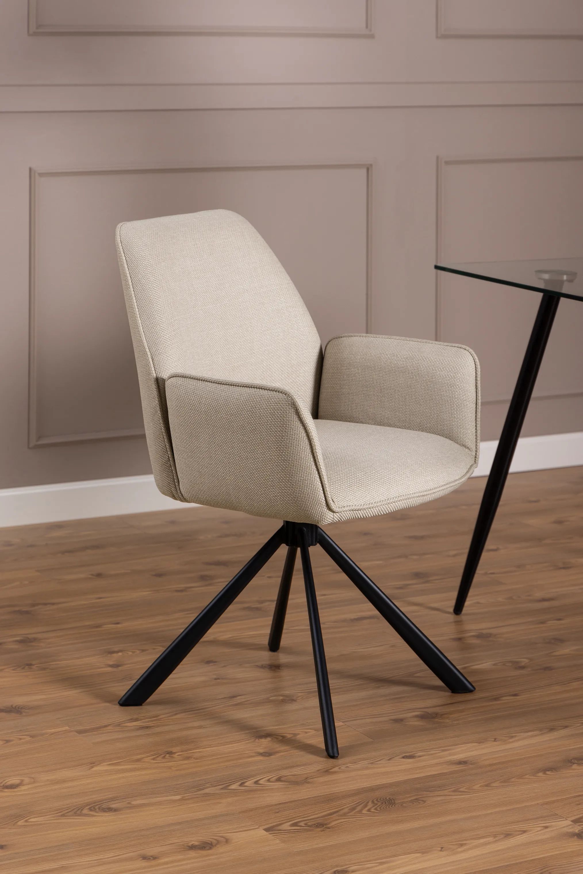 CASA Living Spisebordsstole Glenda Spisebordsstol - 2 stk. i Beige/sort, 2