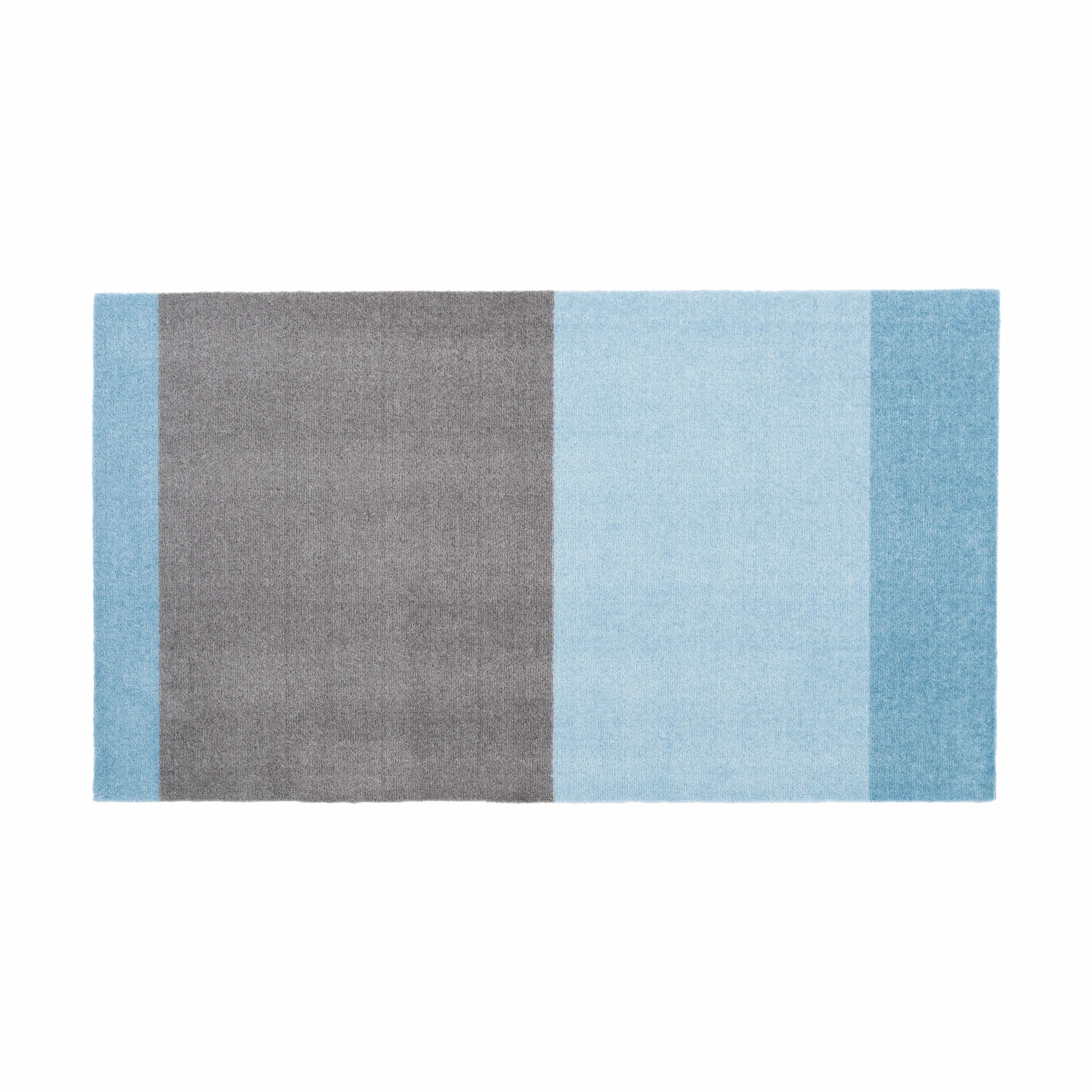 Tica Copenhagen Gulvtæpper Stripes Horisontal Gulvtæppe i Lyseblå/støvetblå/steelgrey, B67 x L120 cm, 1