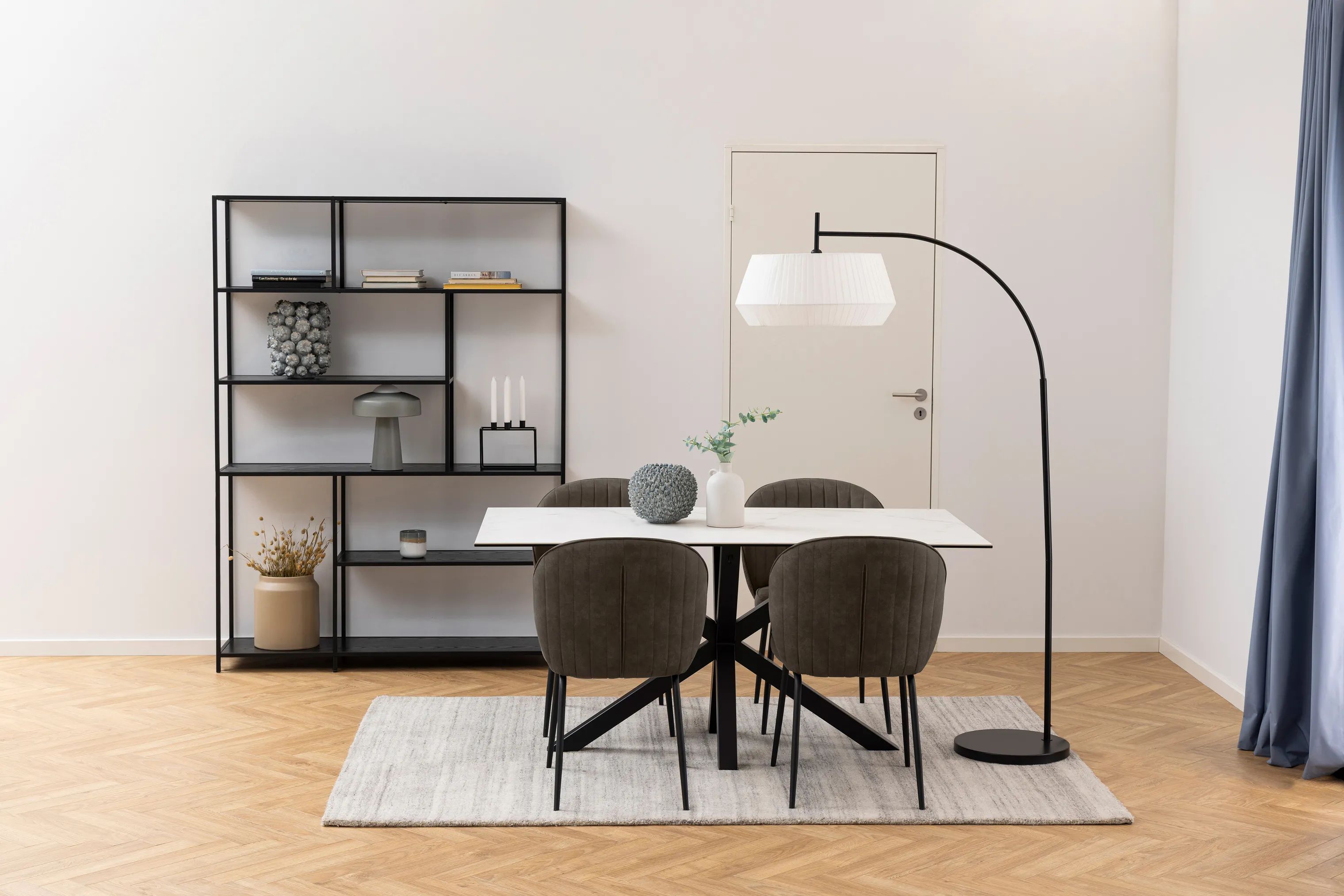 CASA Living Spiseborde Heaven Spisebord i Hvid Akranes/sort, H75,5 x B160 x L90 cm, 2