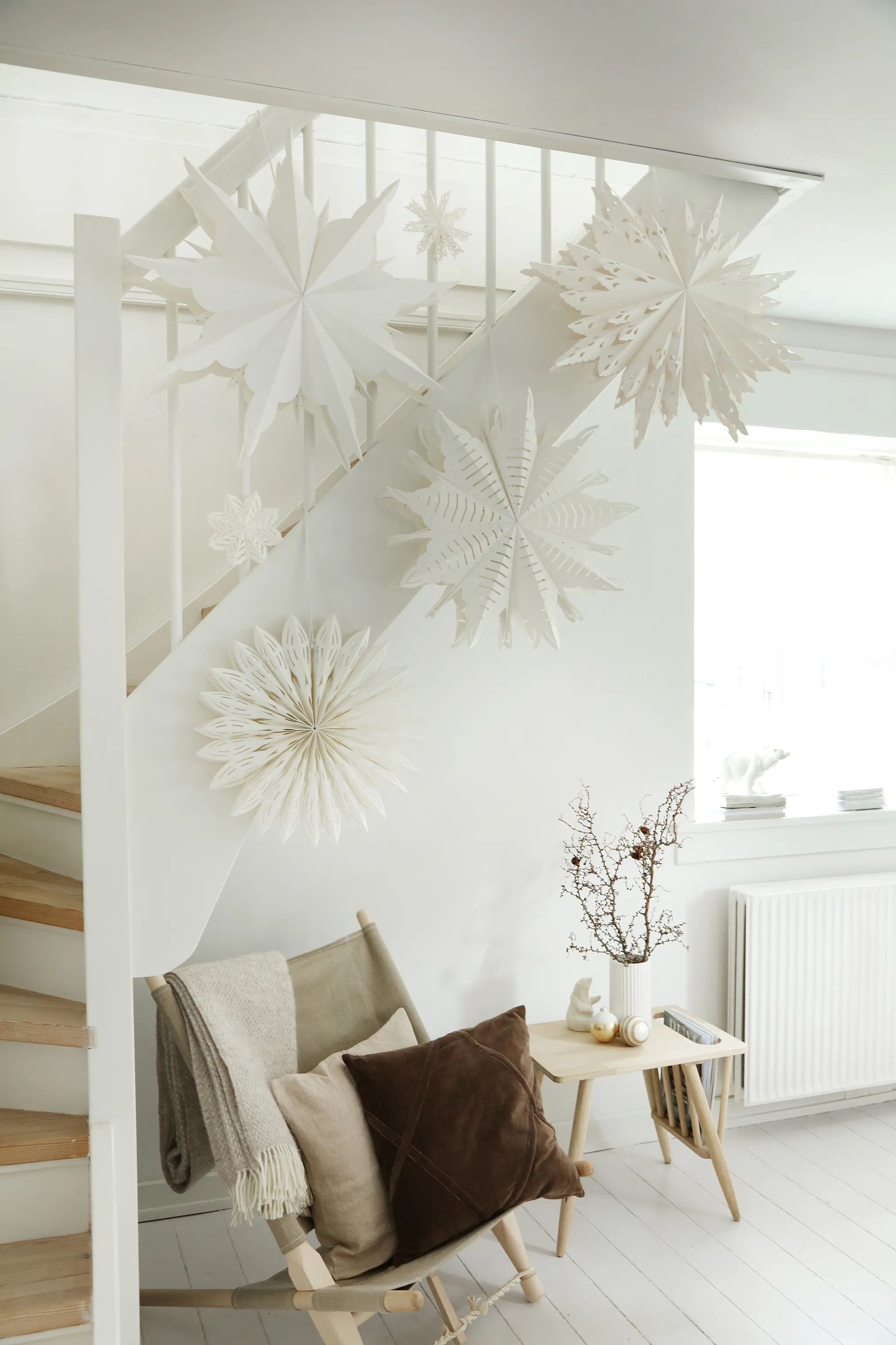 Casa Christmas Juleophæng Iskrystal i Hvid, 50 cm, 2