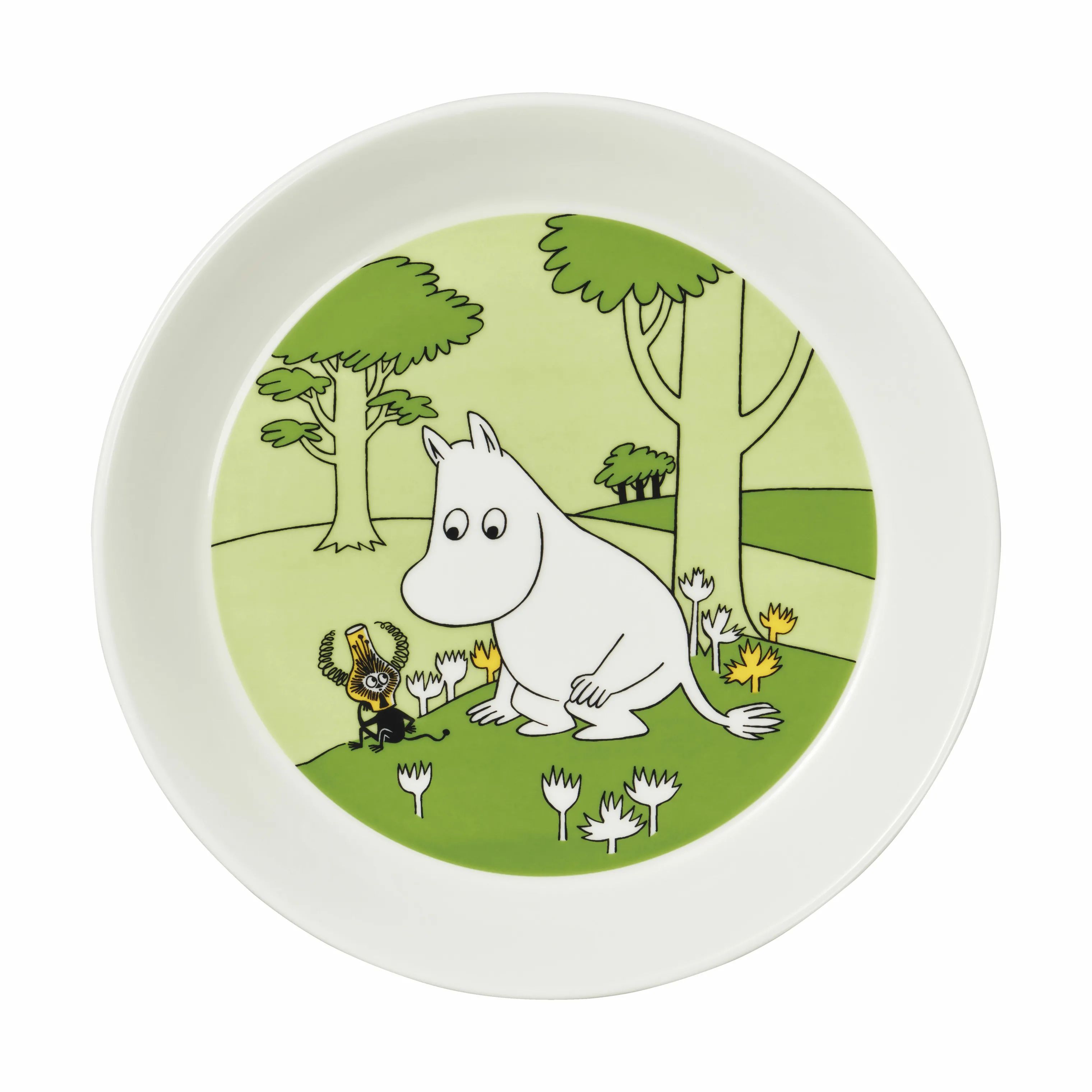 Moomin Arabia Frokosttallerkener Ferieklar Tallerken - Mumitrold i Mumitrold i græsset - Grøn, 1