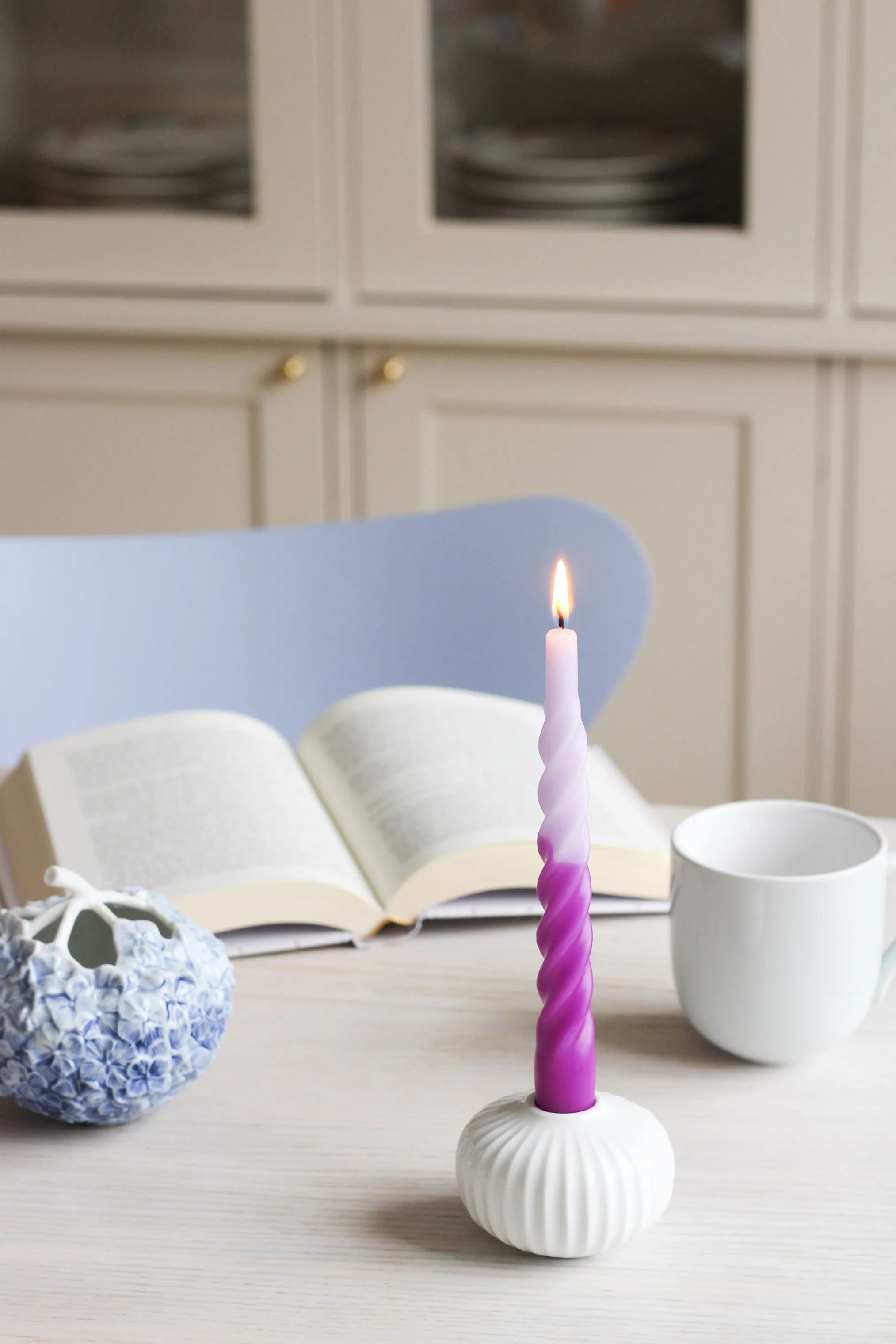 Candles with a twist Kronelys Lys - 6 stk. i Lyserød/pink, 3