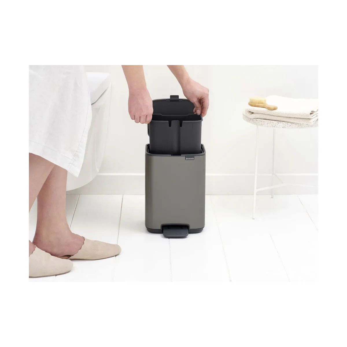 Brabantia Pedalspande Bo Pedalspand i Platinum, 4 L, 4
