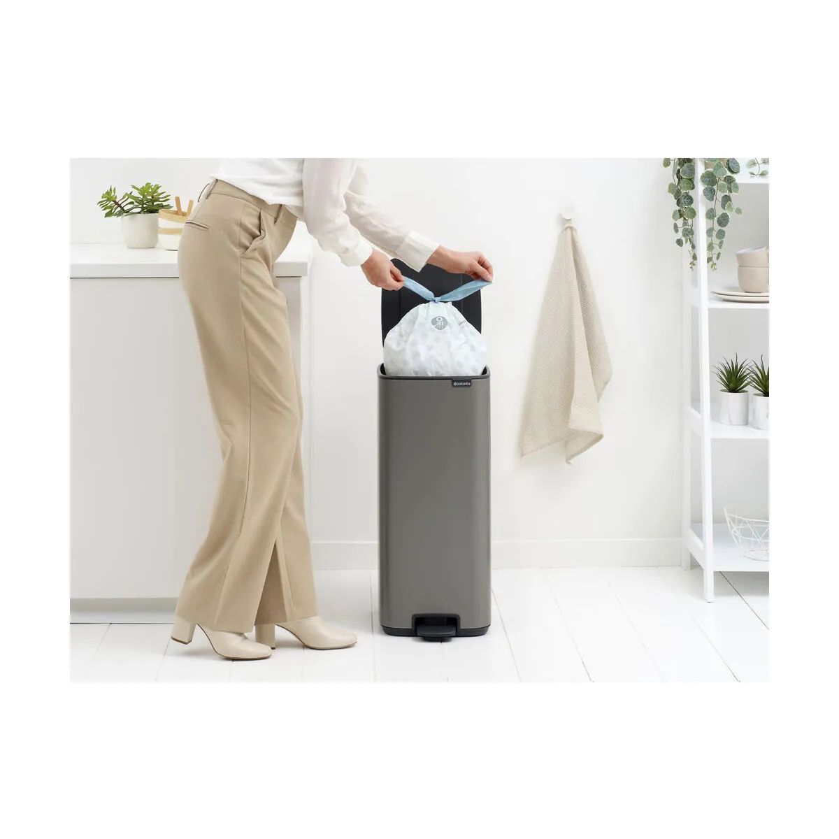 Brabantia Pedalspande Bo Pedalspand i Platinum, 30 L, 6