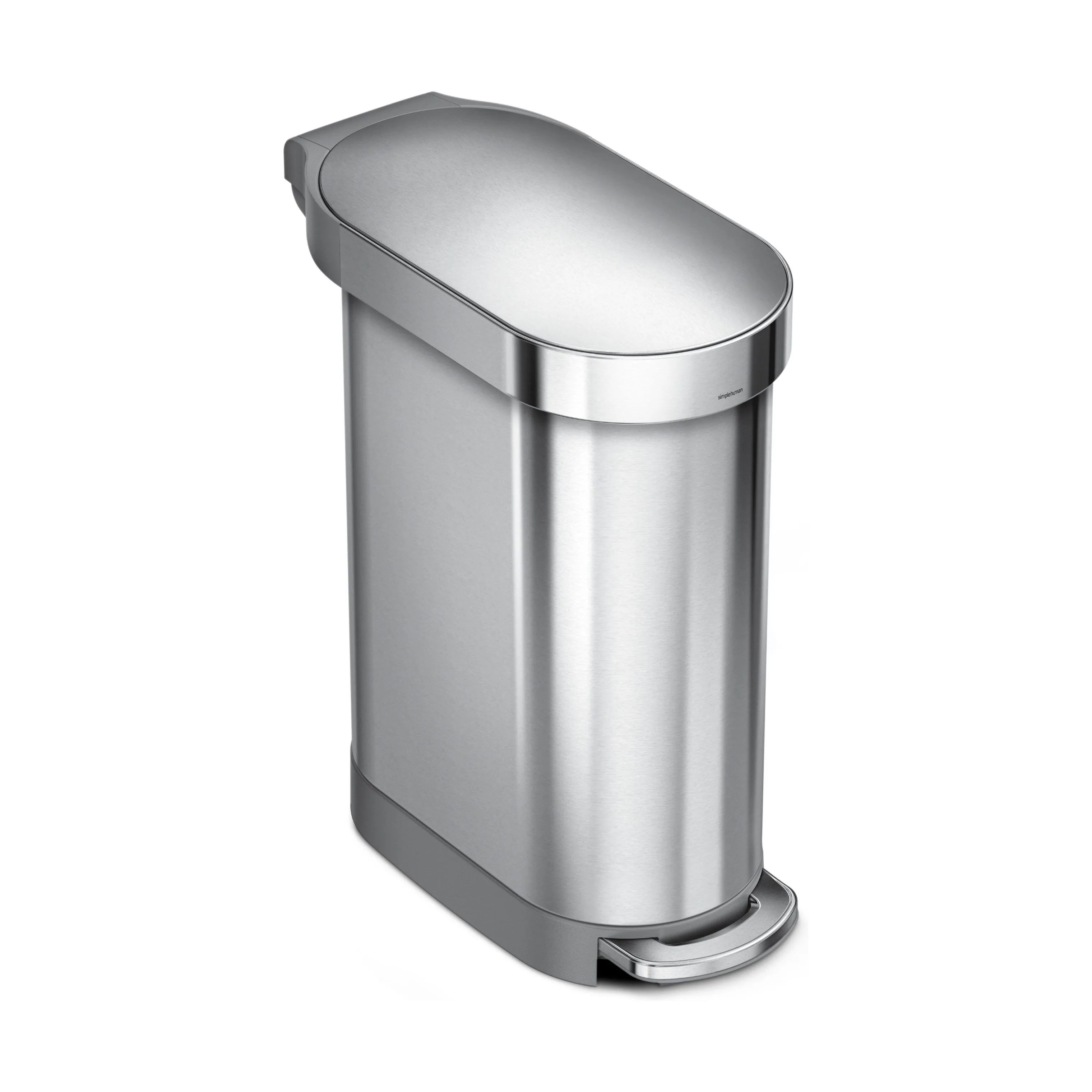 Simplehuman Pedalspande Slim Pedalspand i Børstet stål, 45 L, 3