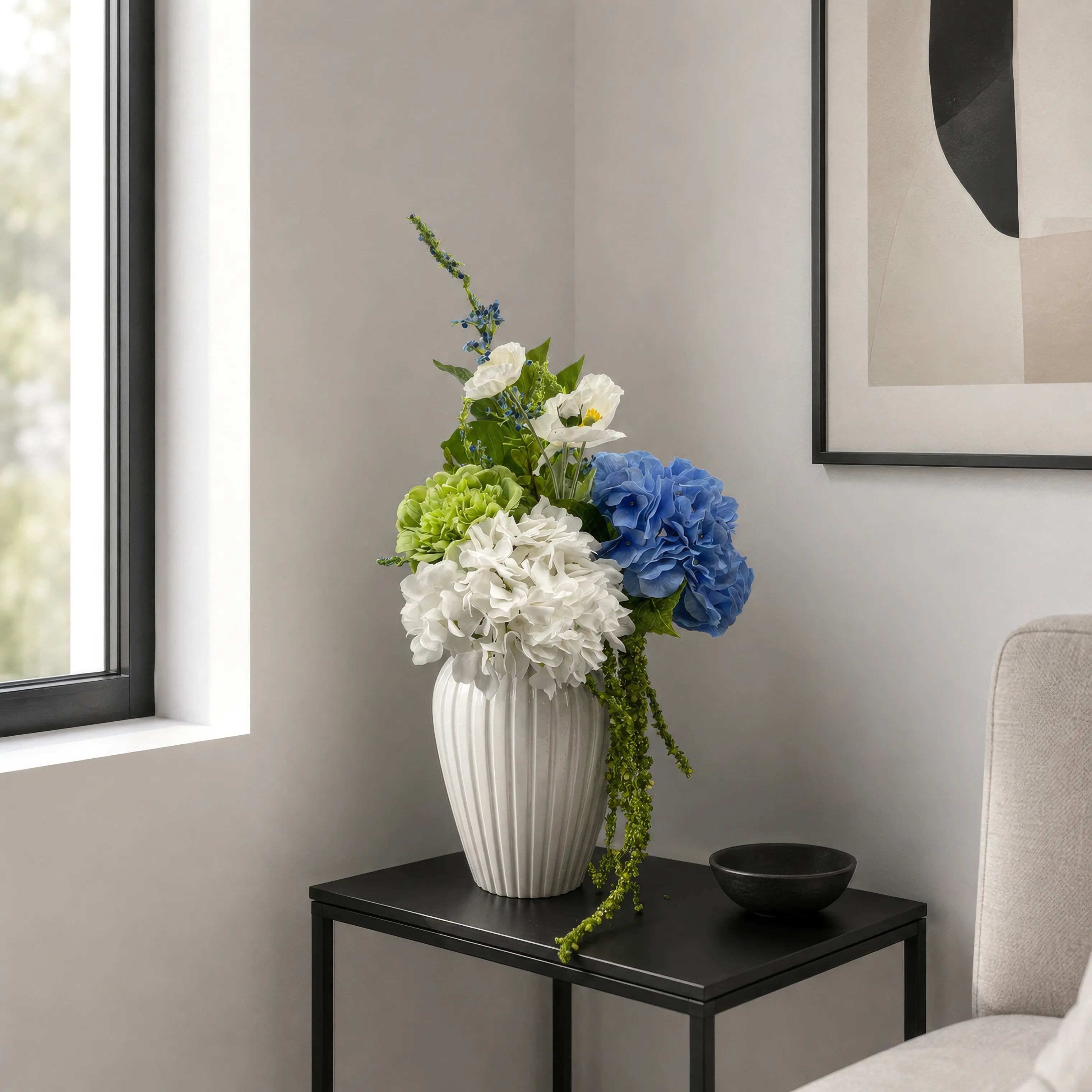 everbloom Kunstige blomster Kunstig Real Touch Blomsterbuket i Blå, 3