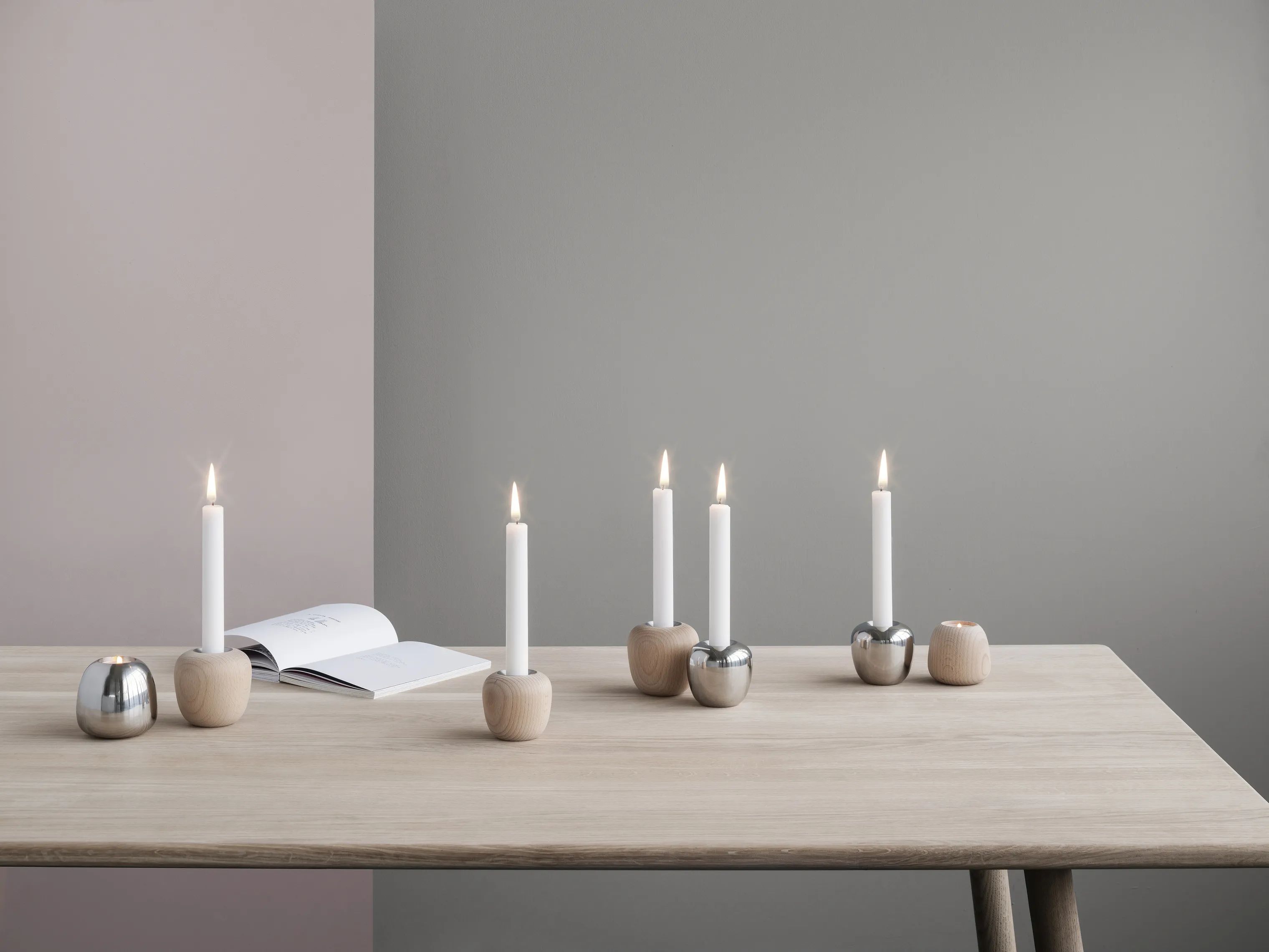 Stelton Kronelysestage Nordic Ora Lysestage i Stål, 8 cm, 2