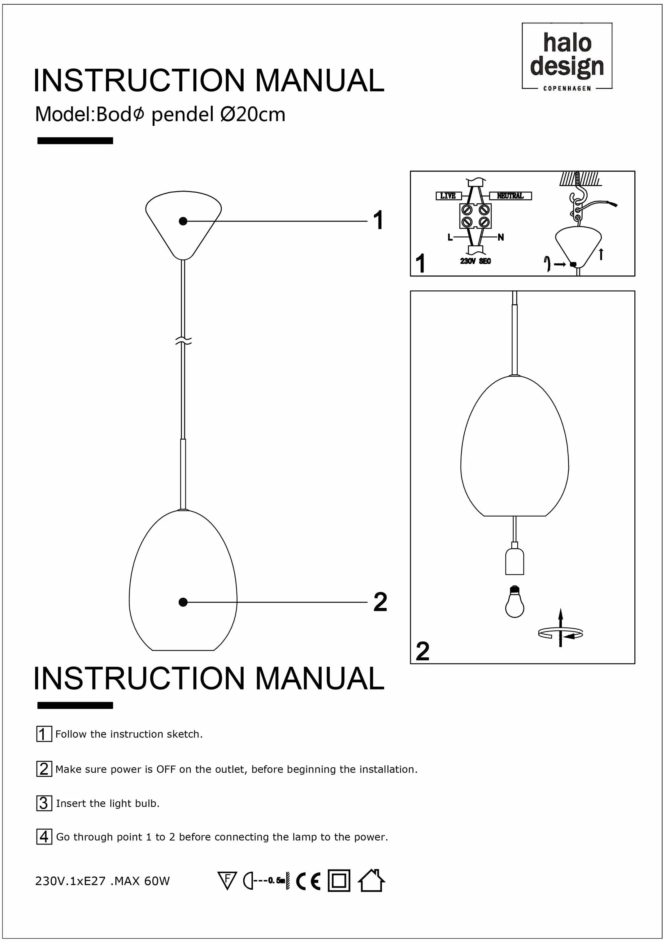 Halo Design Pendler Bodø Pendel i 20 cm, 4