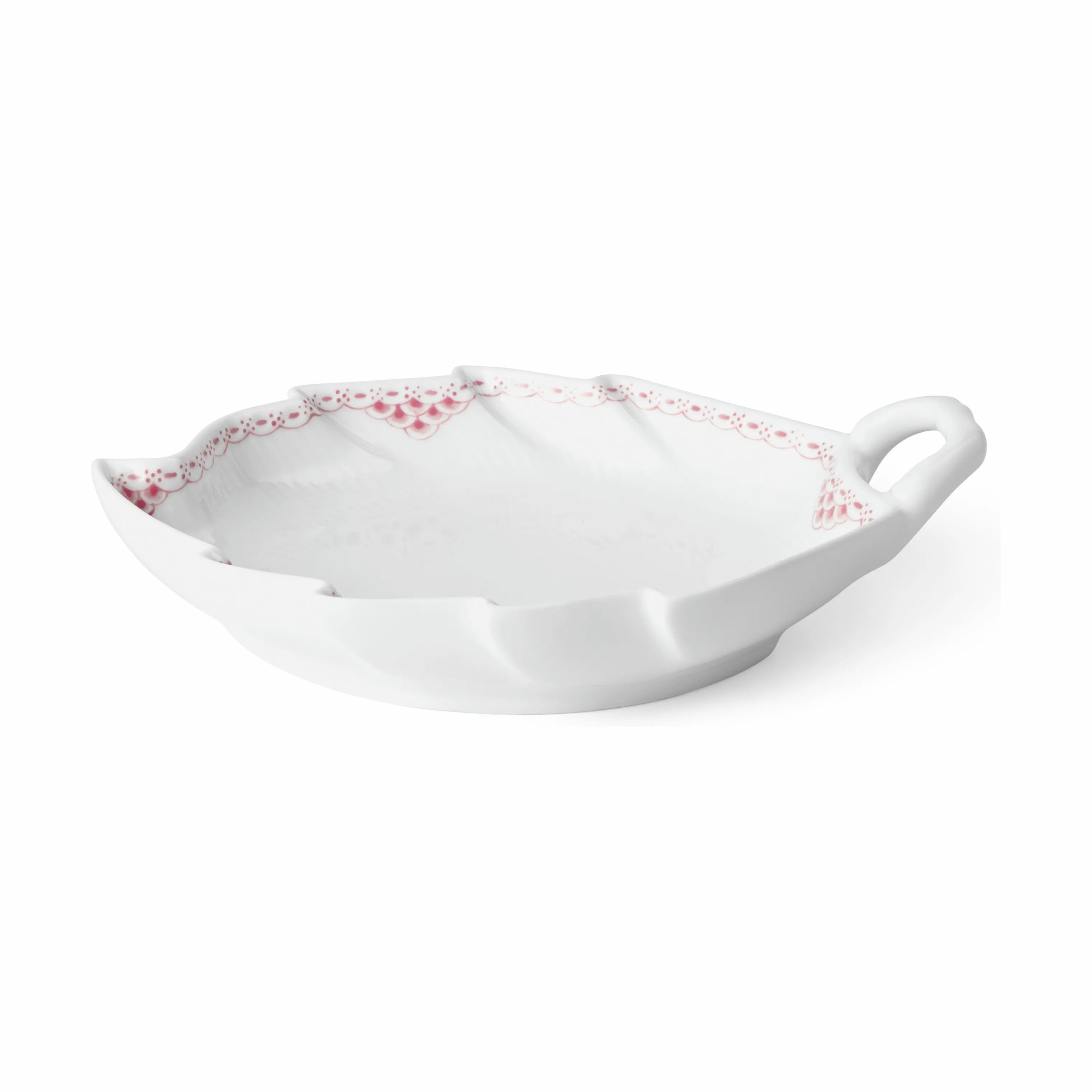 Royal Copenhagen Asietter Koral Riflet Blonde Bladformet Asiet i Hvid/koral, 1