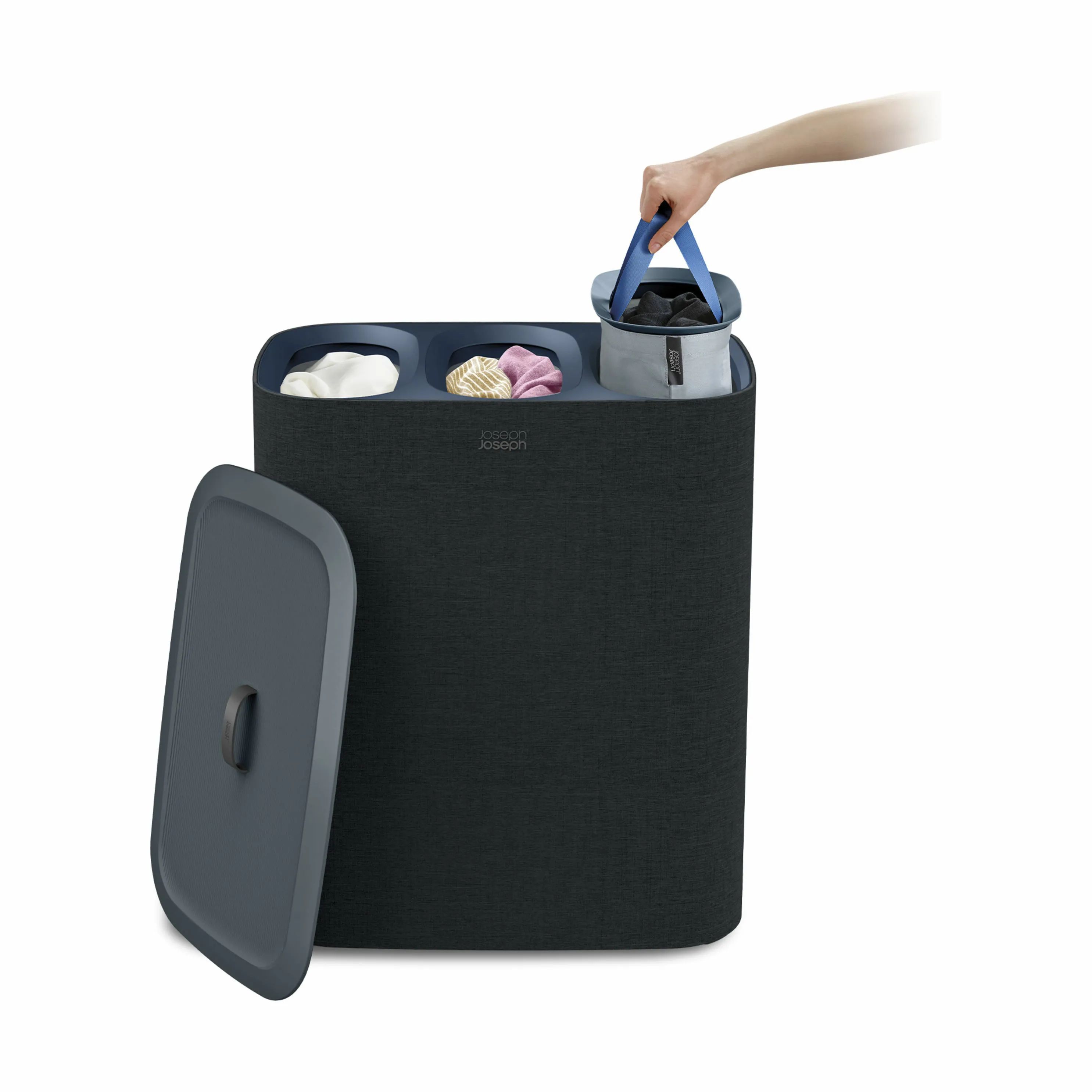 Joseph Joseph Vasketøjskurve Tota Trio Vasketøjskurv i Navy Blue, 10