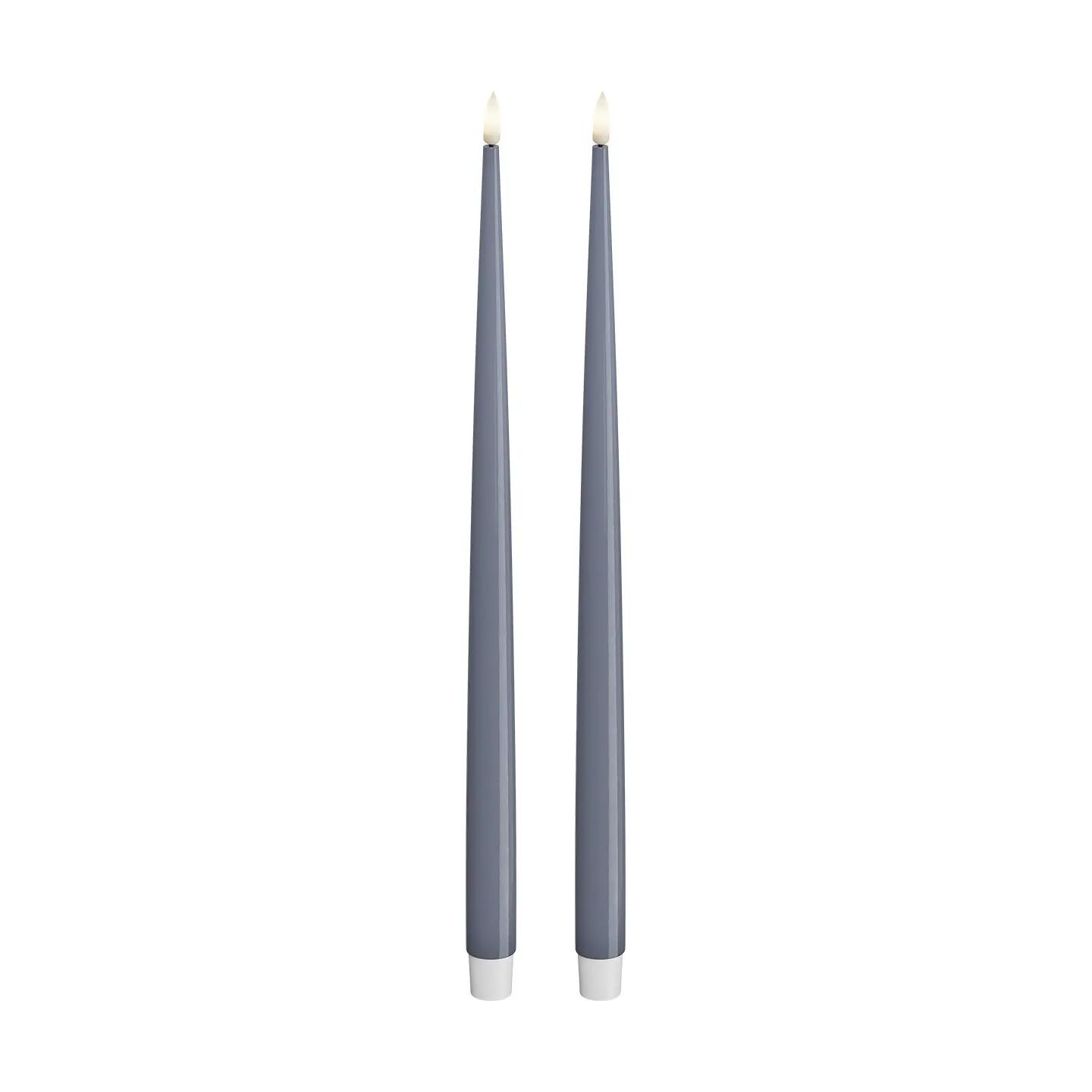 Deluxe Homeart LED-lys Real Flame LED Kertelys m. lak - 2 stk. i Ice blue, 38 cm, 1