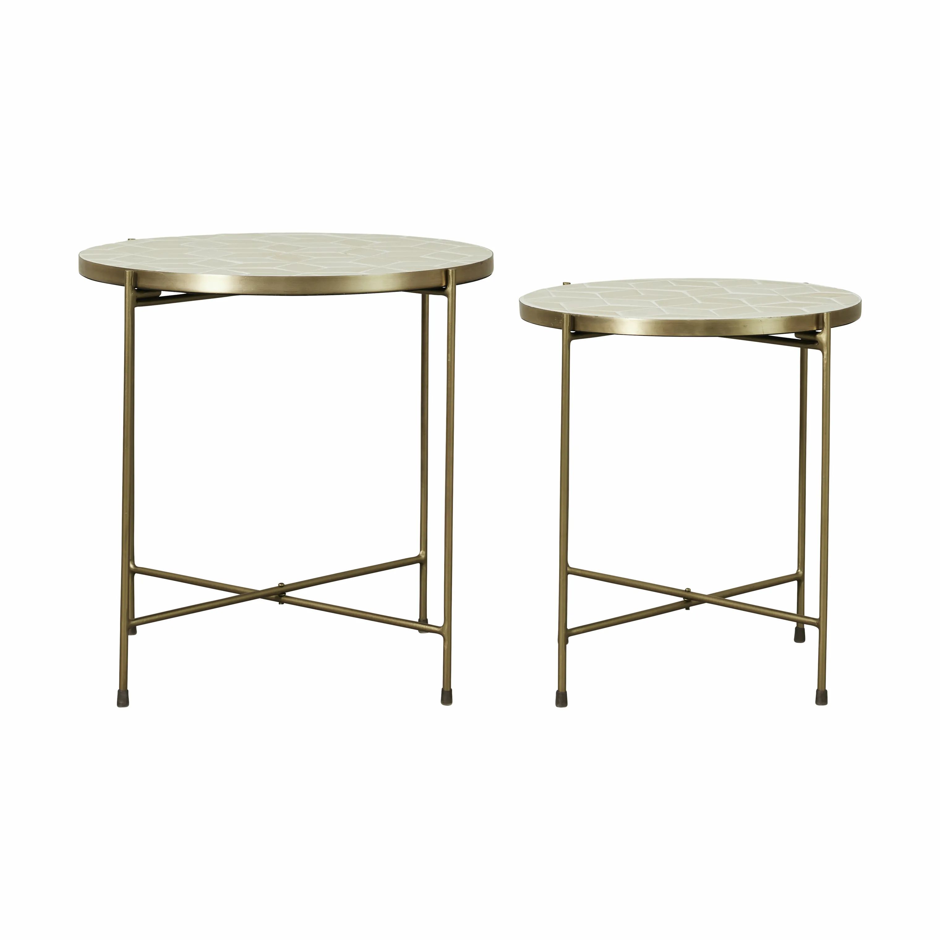Lene Bjerre Sideborde Marcera Sidebord - 2 stk. i Beige/lys guld, 1