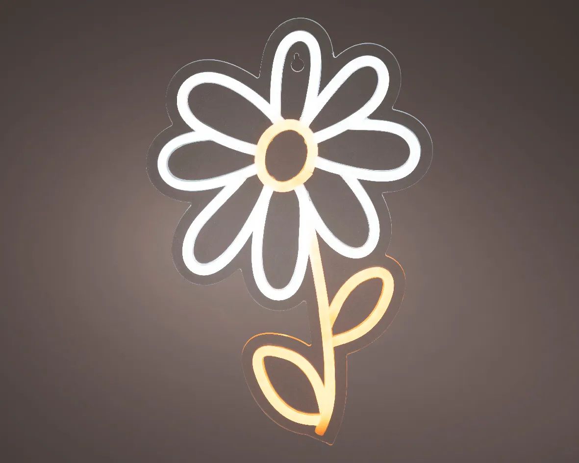 CASA Living LED-lamper LED Neon skilt i gul, 33,5 cm, 2