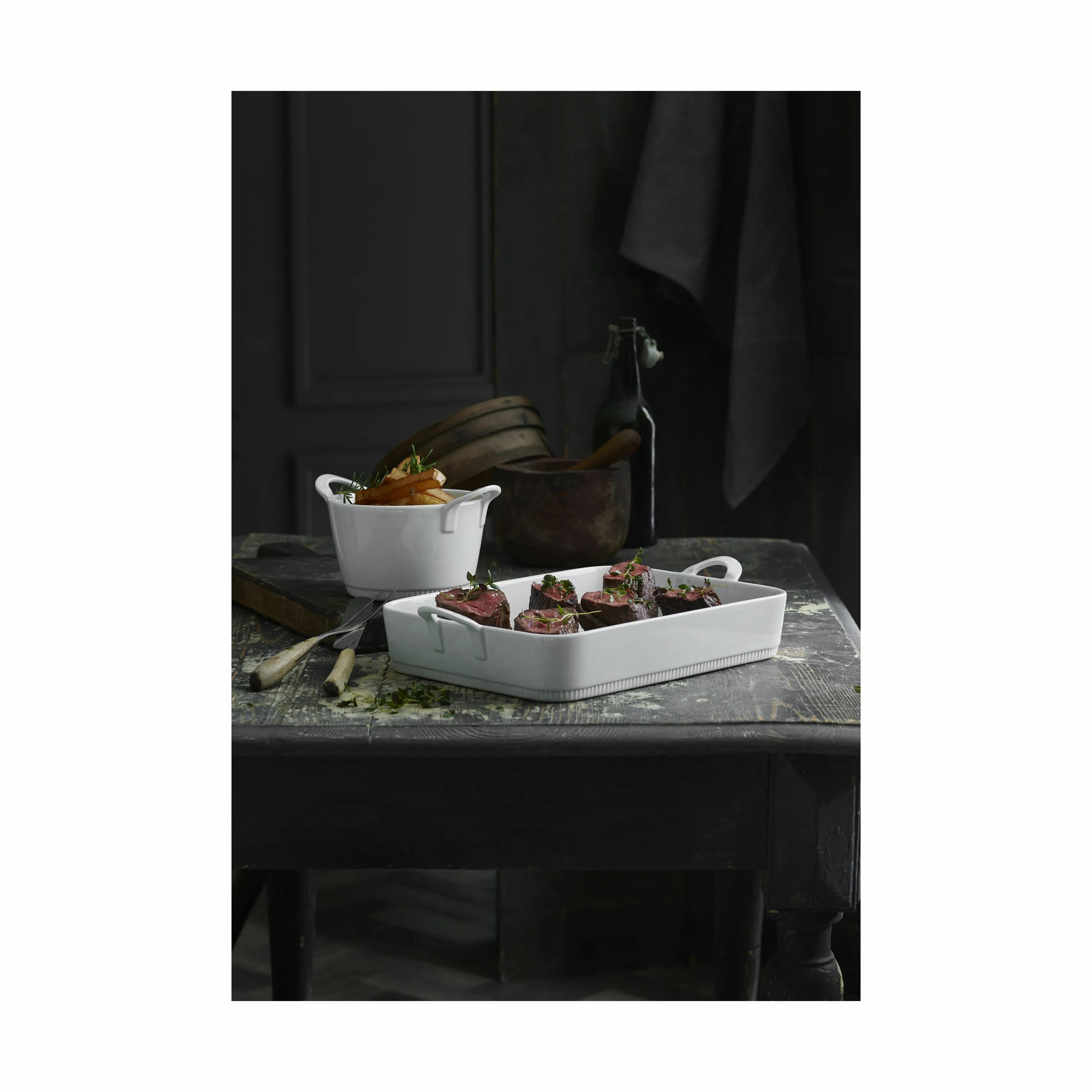 Pillivuyt Ovnfaste fade Toulouse Lasagnefad i Hvid, 34 cm, 3
