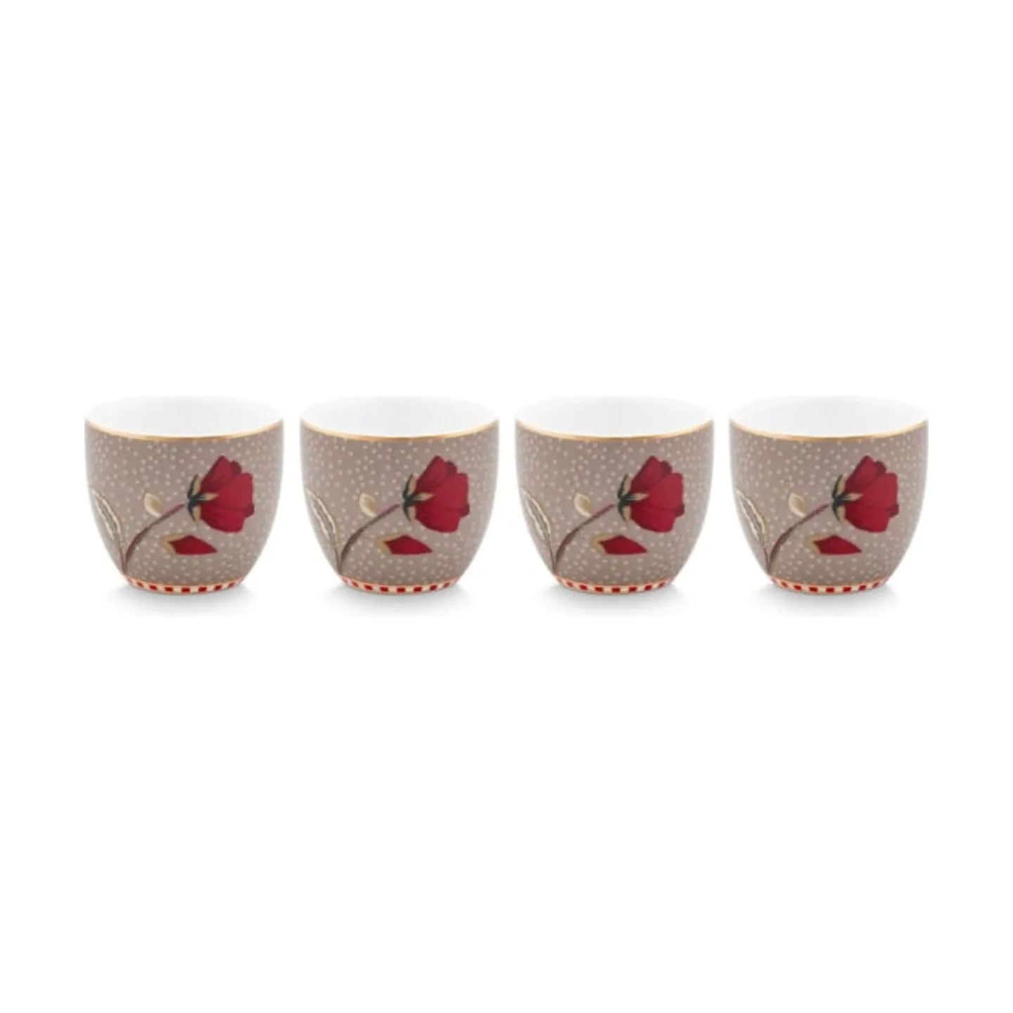 PIP Studio Æggebægere Blooming Tales Æggebæger - 4 stk. i Khaki, 1