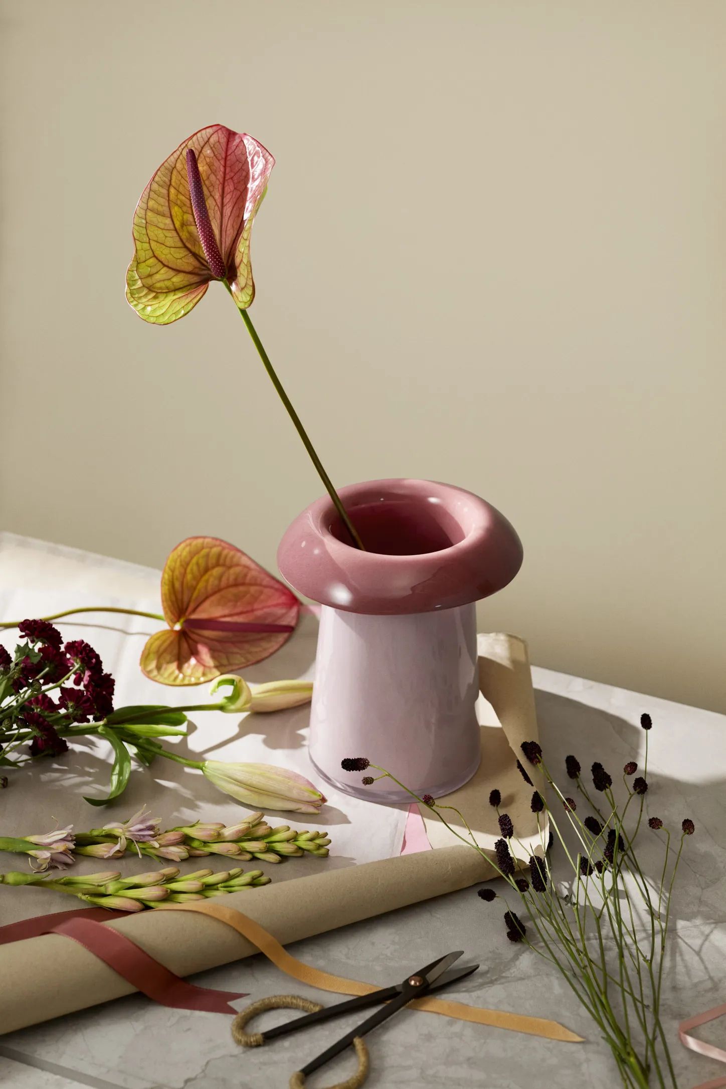 Holmegaard Vaser Soma Vase i Rosa/Terracotta, 22,5 cm, 5