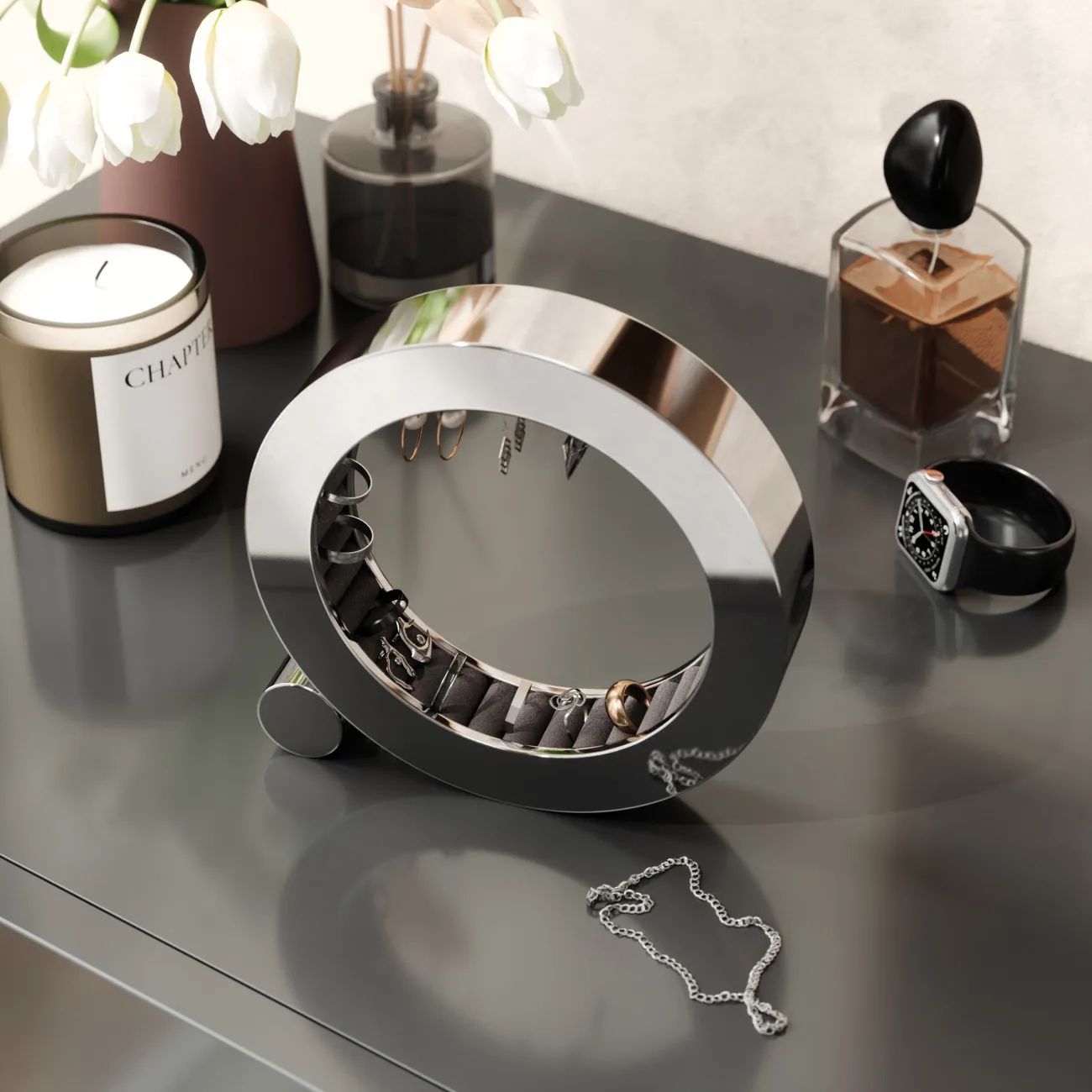 Umbra Småopbevaring Ferris Smykkehjul i chrome, 2