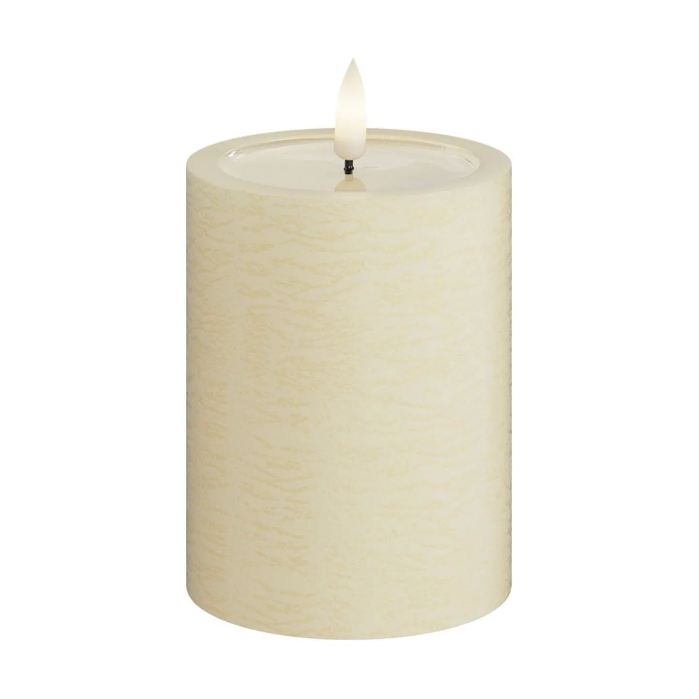 Deluxe Homeart LED-lys Unique LED Bloklys i Creme, H10 x Ø7,5 cm, 1
