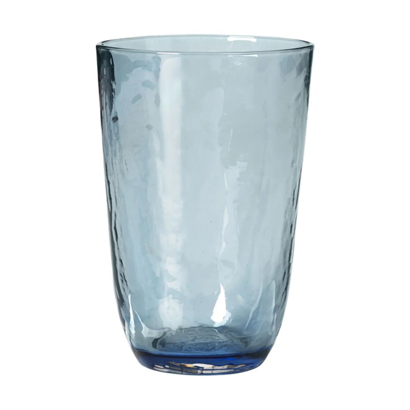 Broste Copenhagen Vandglas Hammered Glas i Blue, 50 cl, 1