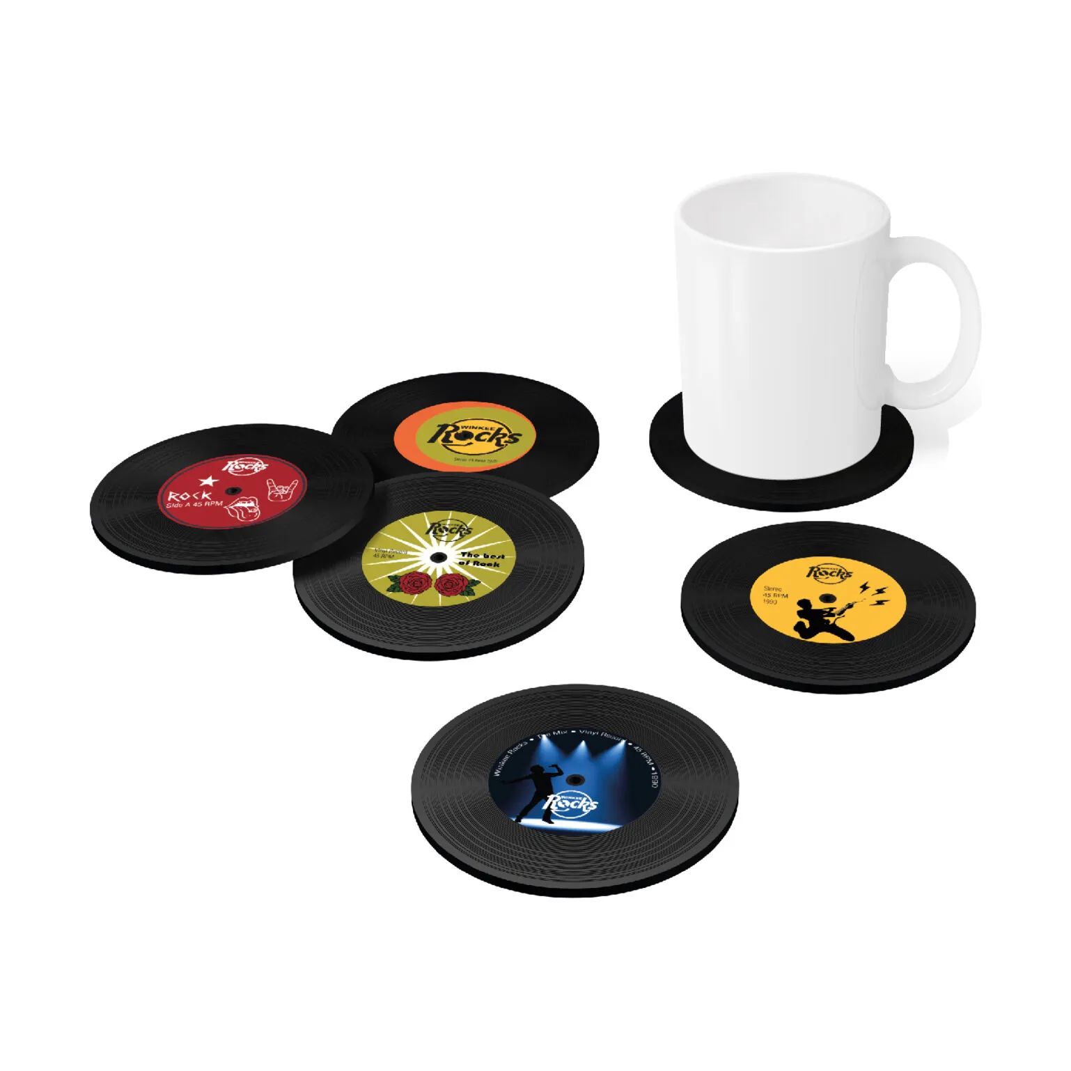 Winkee Bordskånere Bordskåner - Vinyl plade - 6 stk. i Sort, 2