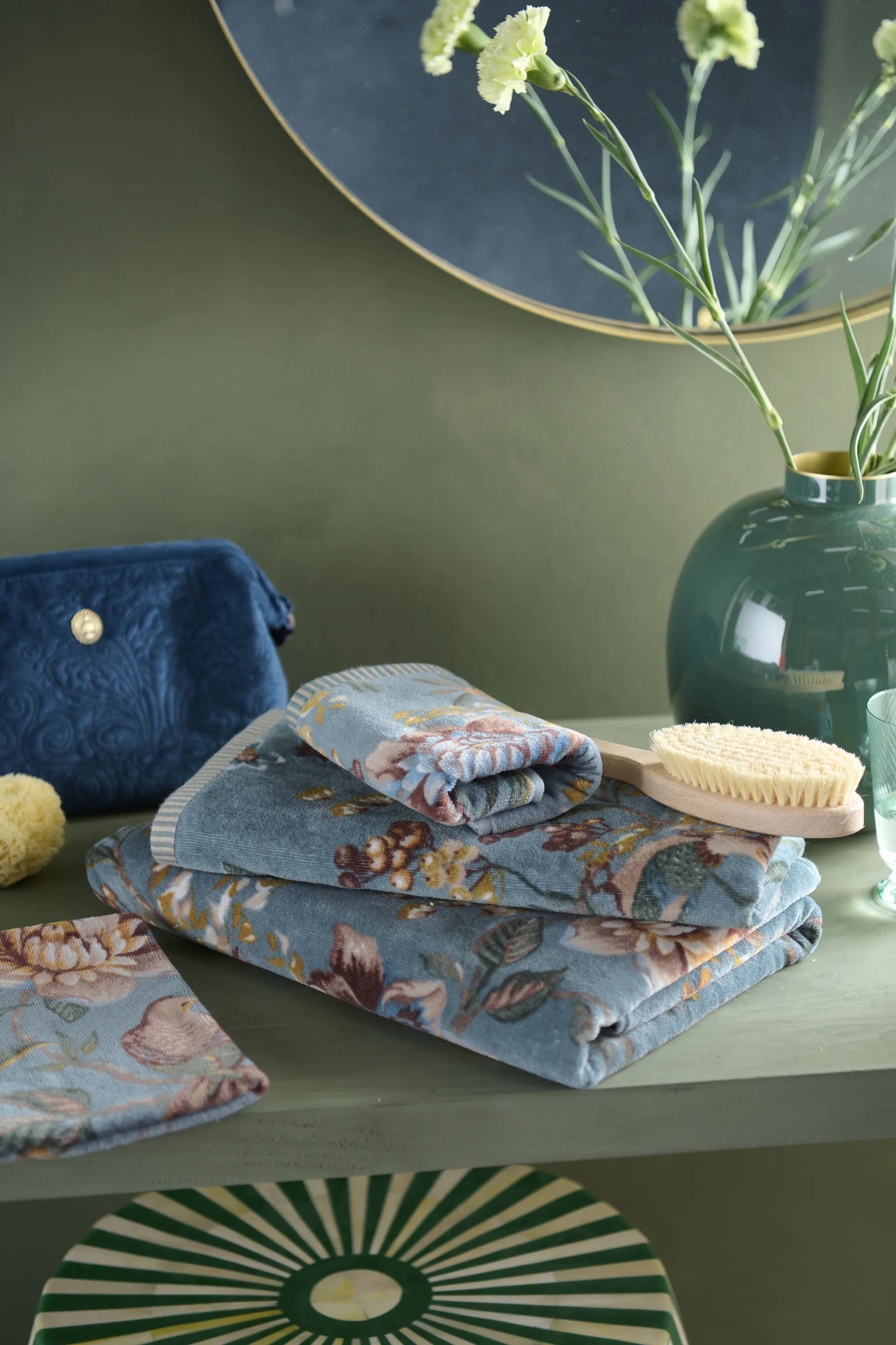 PIP Studio Håndklæder Secret Garden Håndklæde i Blue , B70 x L140 cm, 5