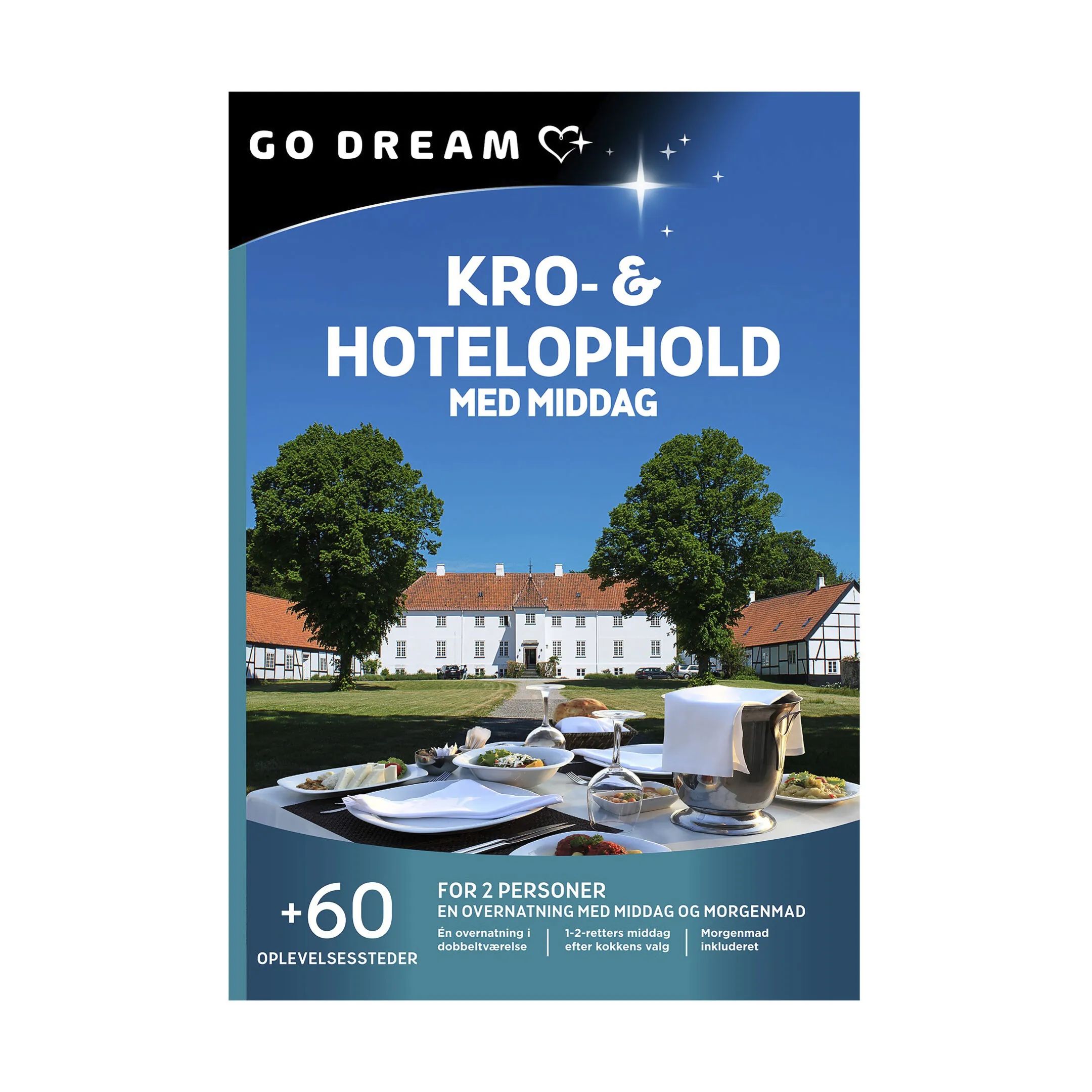 GO DREAM Oplevelsesgavekort Gavekort - Kro- og Hotelophold m. middag i Kro- og Hotelophold m. middag, 1