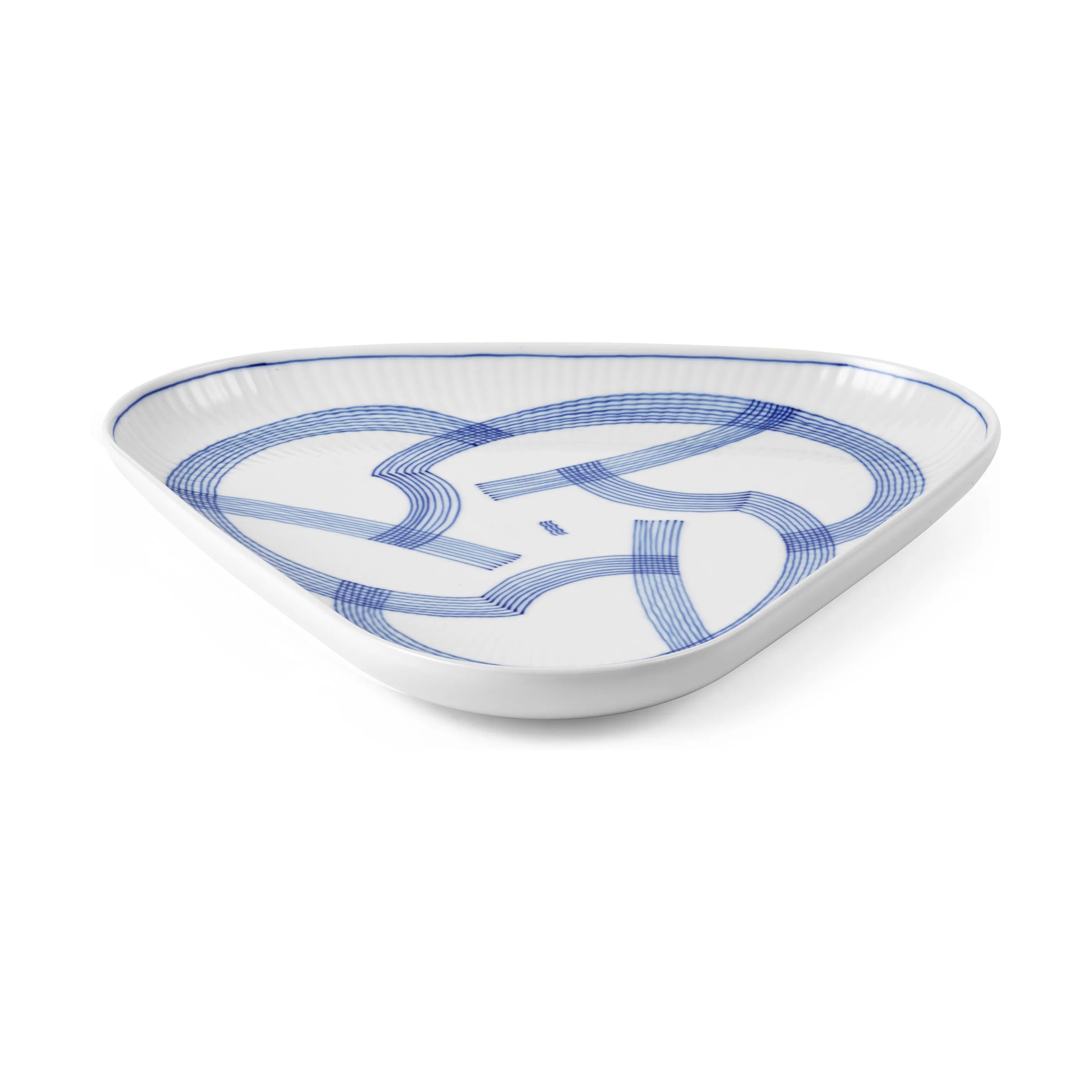 Royal Copenhagen Serveringsfade Motif Trekantet Fad i Koboltblå/hvid, 1