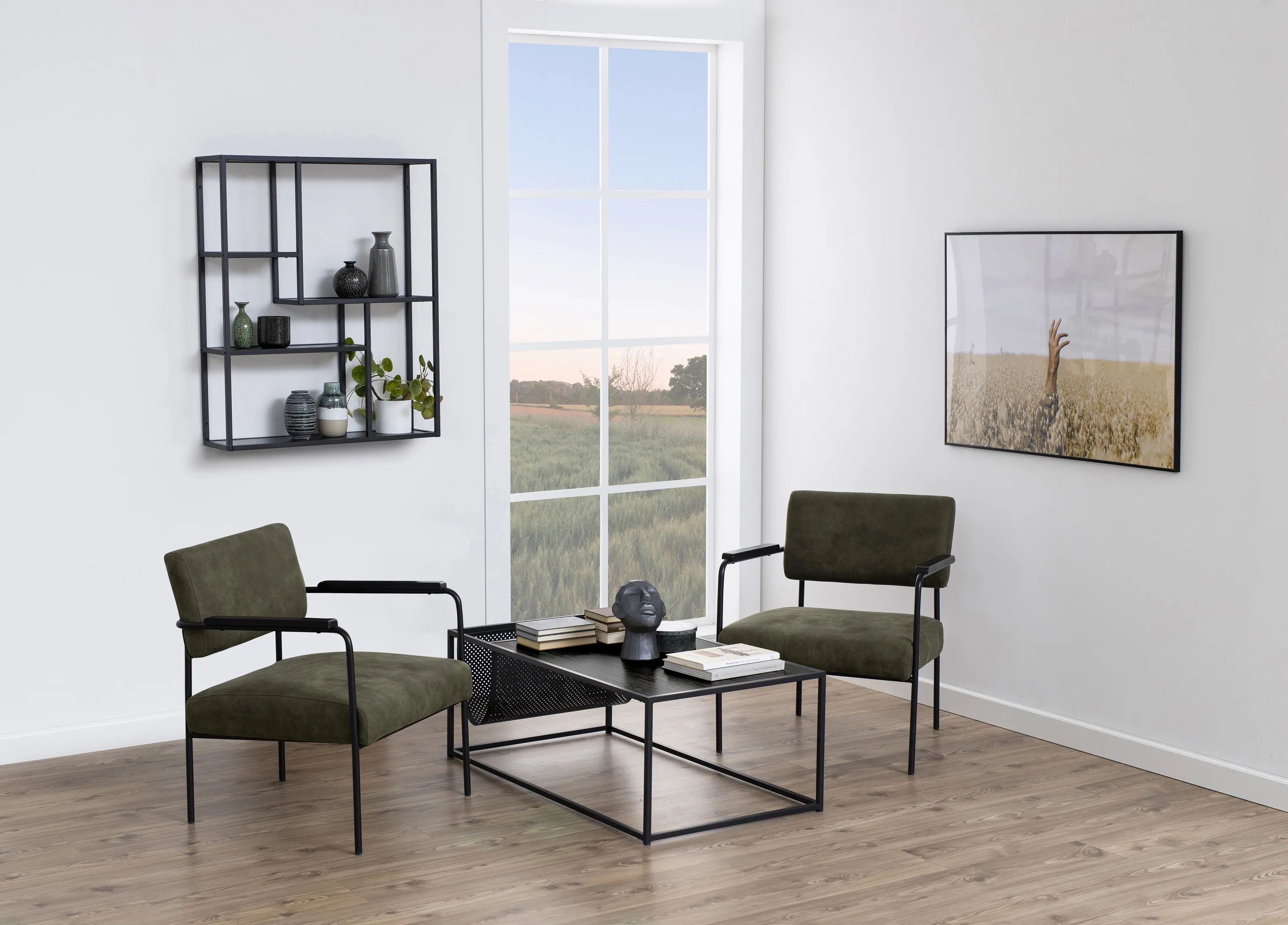 CASA Living Hylder Seaford Væghylde i Sort, 1