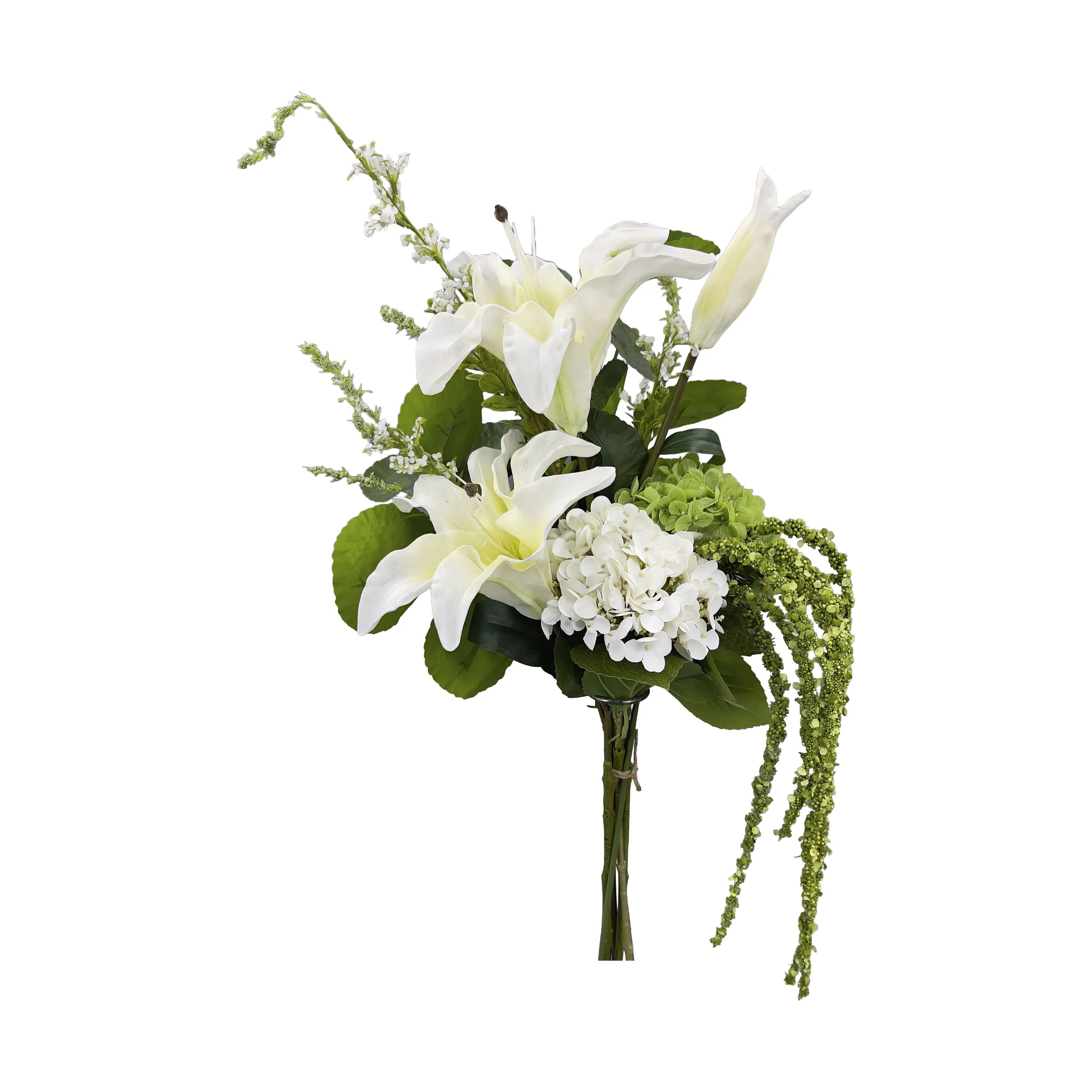 everbloom Kunstige blomster Kunstig Real Touch Blomsterbuket i Hvid/grøn, 1