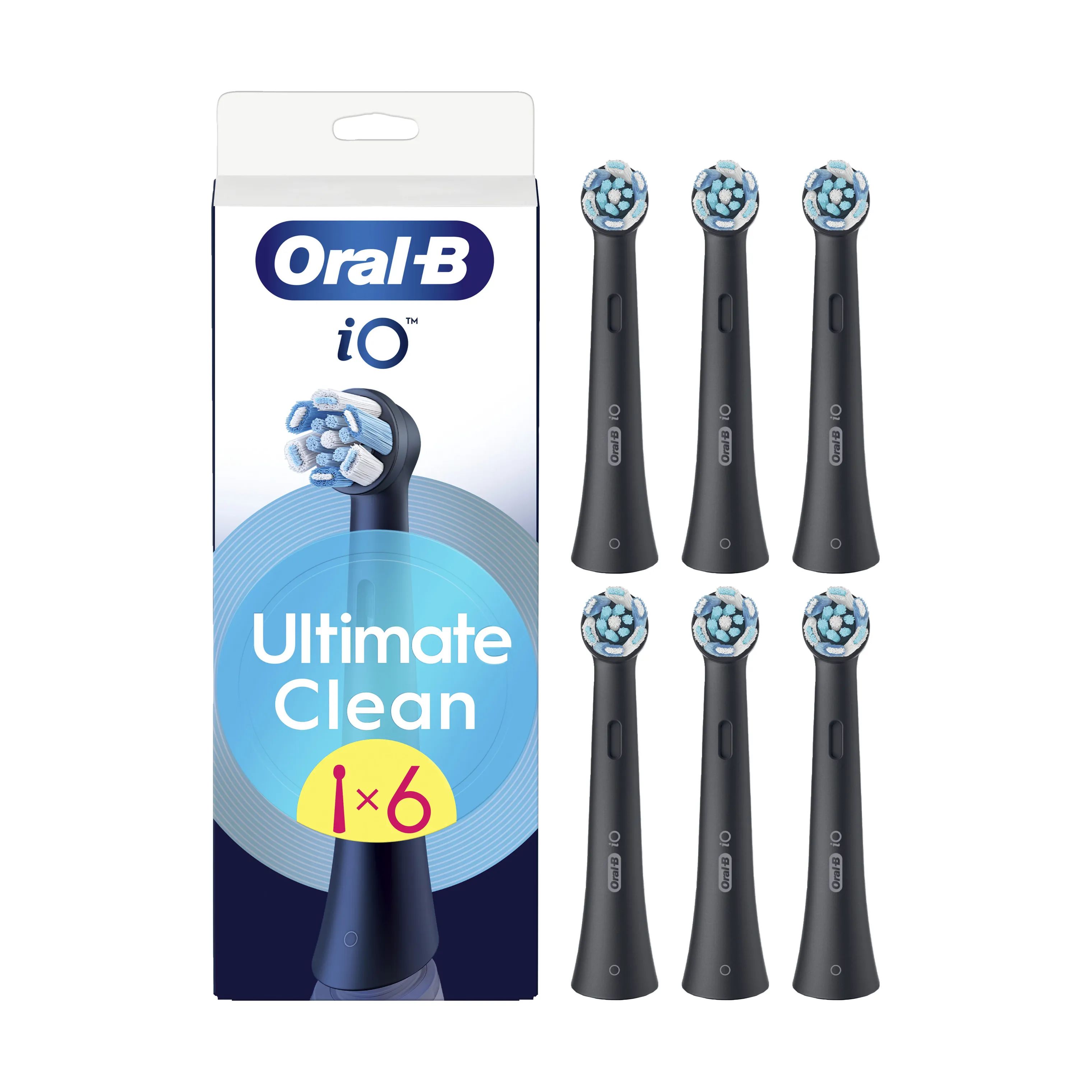 Oral-B Tandbørstehoveder iO Ultimate Clean Børstehoved - 6 stk. i Black, 6 stk., 1
