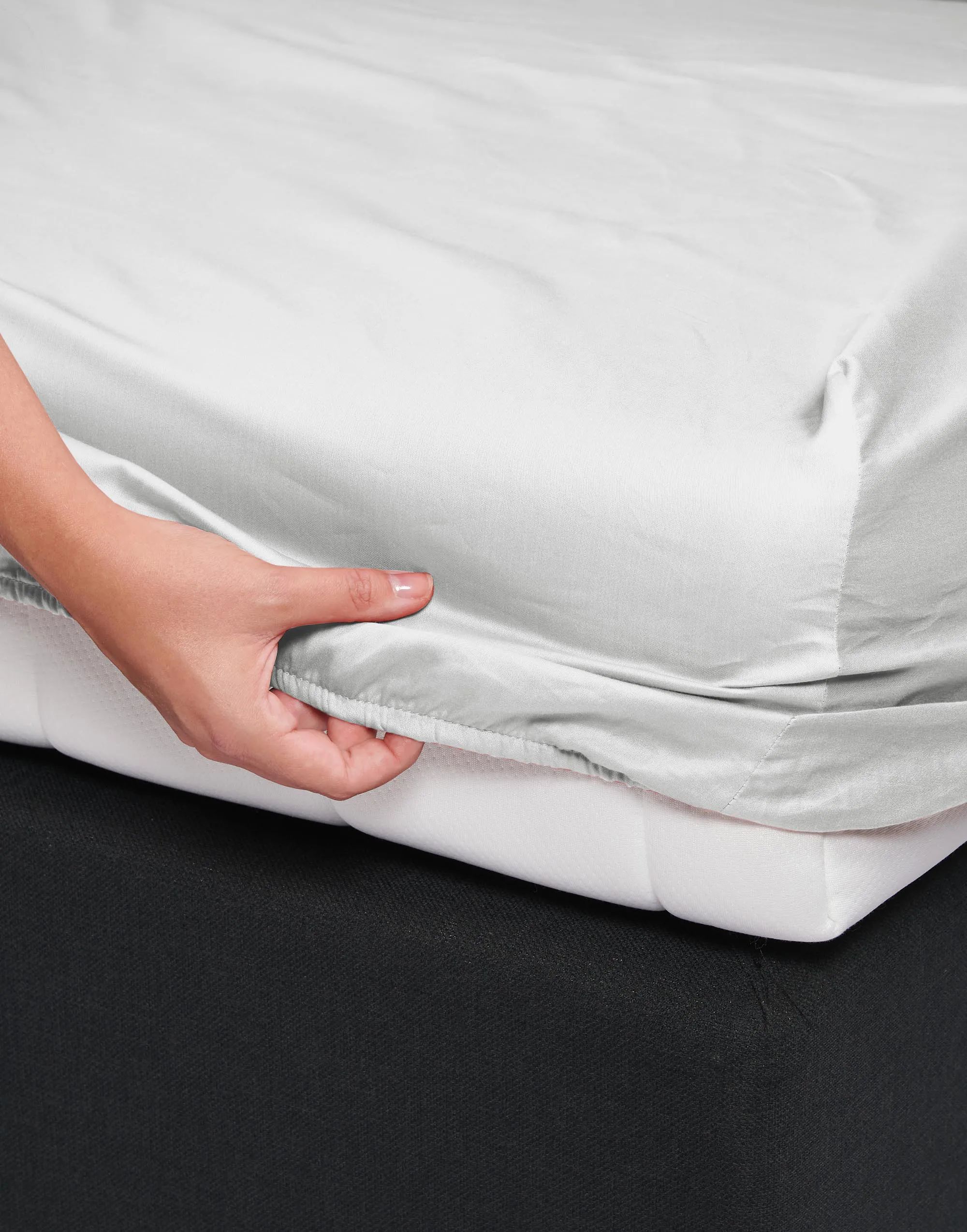 Essenza Lagner Satin Boxlagen i Hvid, B180 x L200 cm, 2
