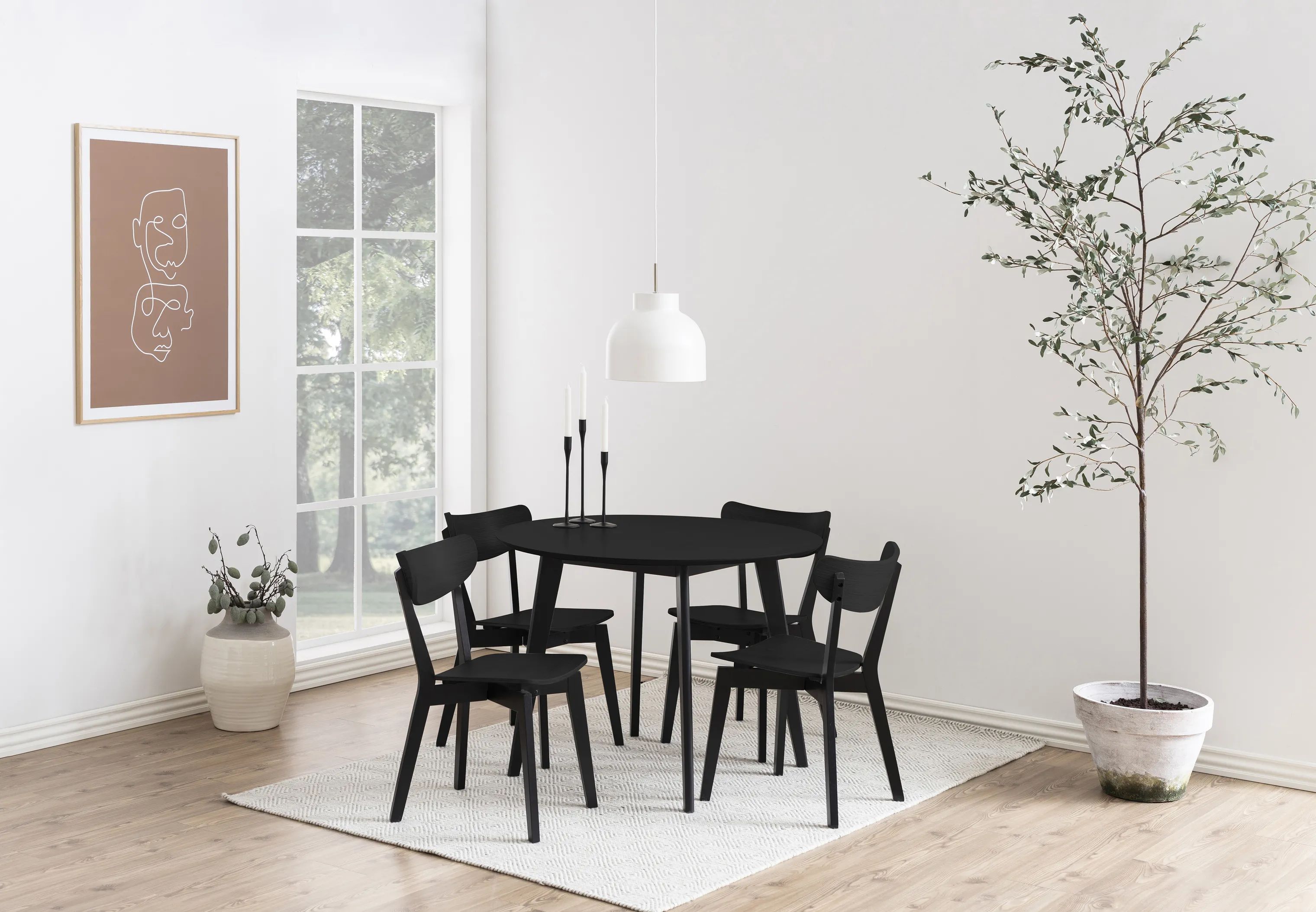 CASA Living Spiseborde Roxby Spisebord i Sort, 105 cm, 3