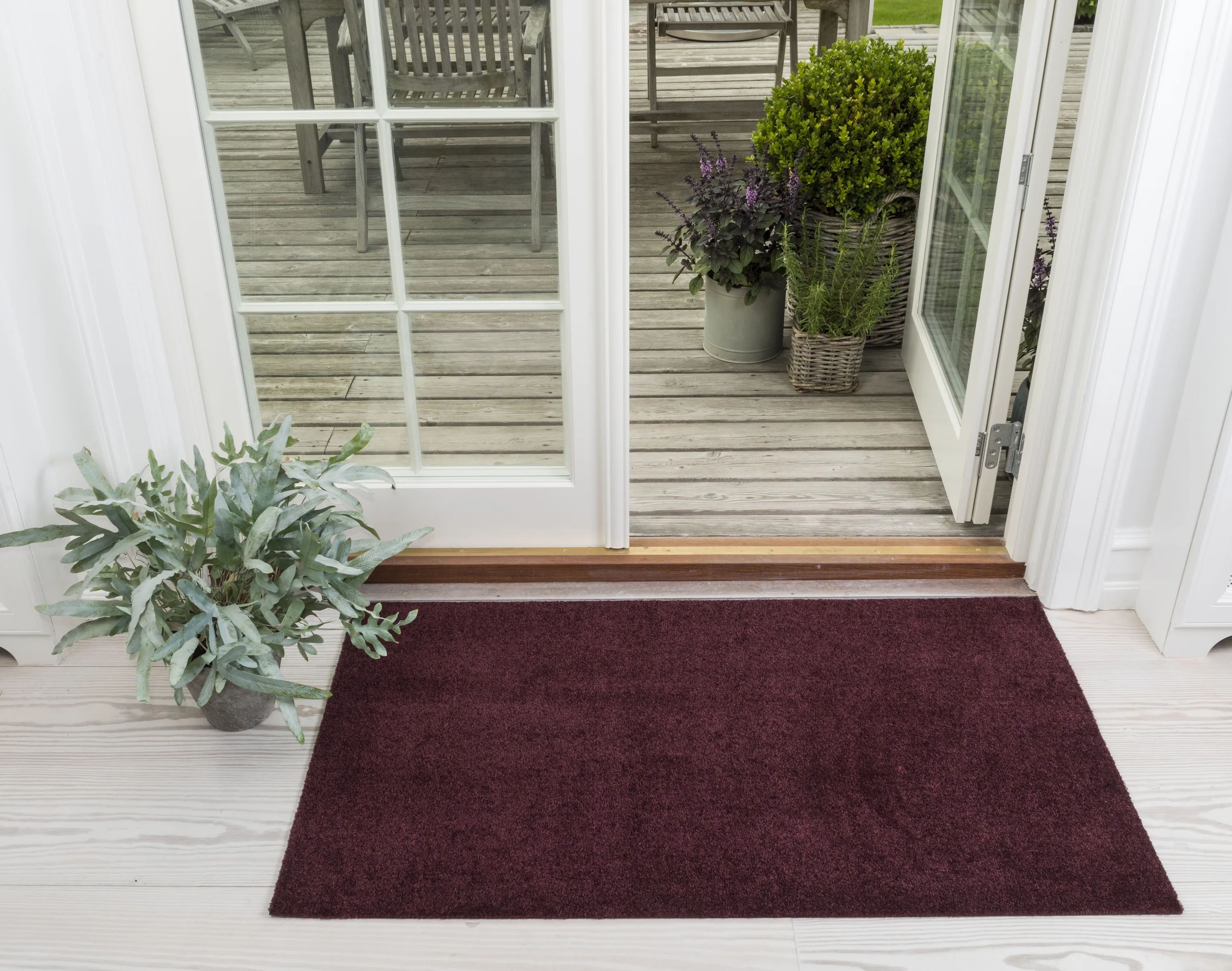 Tica Copenhagen Gulvtæpper Uni Color Unicolor Gulvmåtte i Bordeaux, B67 x L120 cm, 7