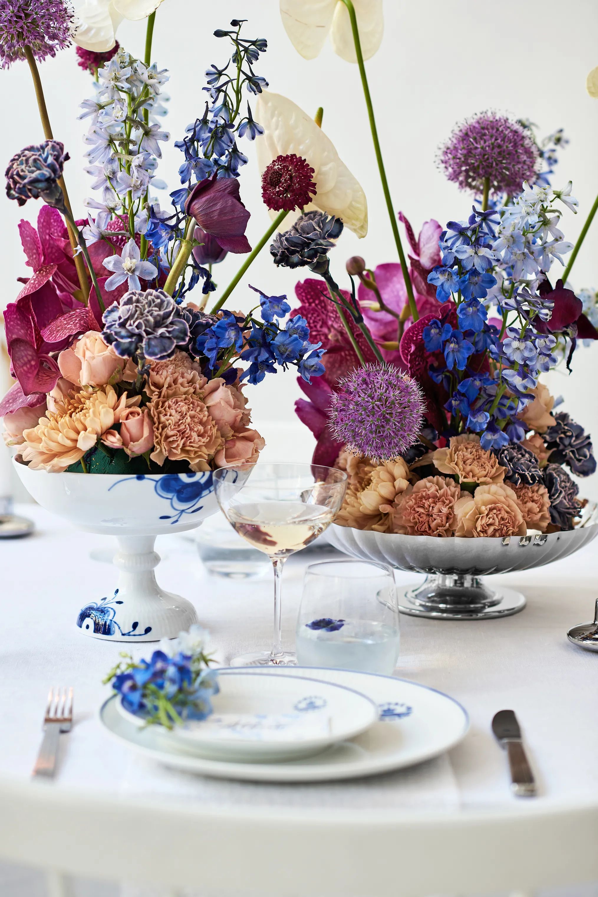 Royal Copenhagen Frokosttallerkener Blueline Coupe Tallerken i Hvid/blå, 19 cm, 6