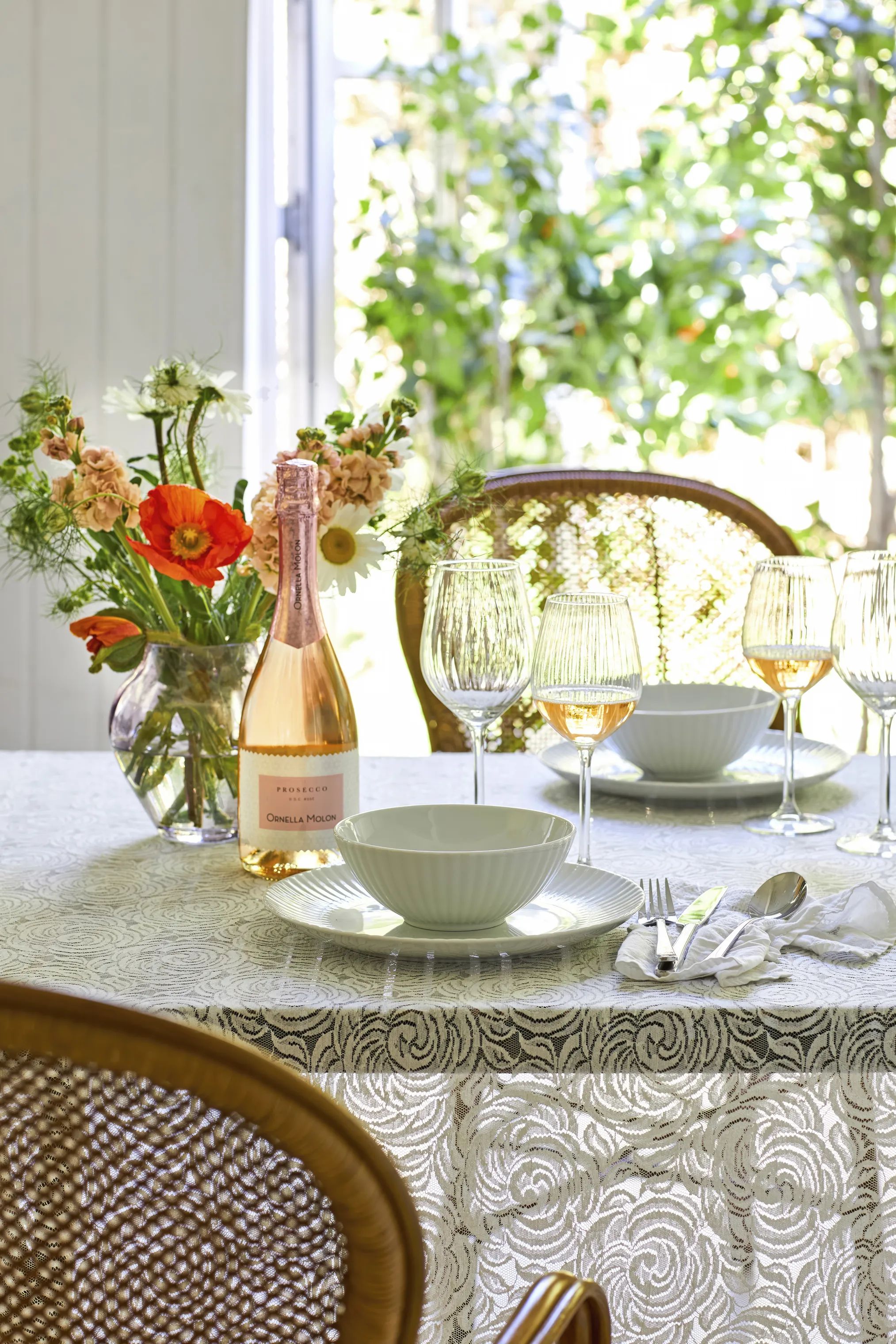 CASA Living Serveringsskåle Daisy Skål i Hvid, 17 cm, 2