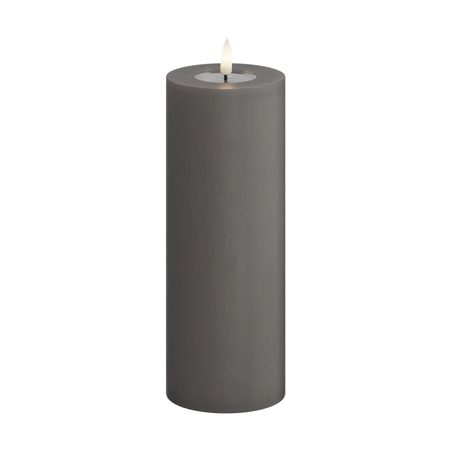 Deluxe Homeart LED-lys Real Flame LED Bloklys i Grå, 20 cm, 1