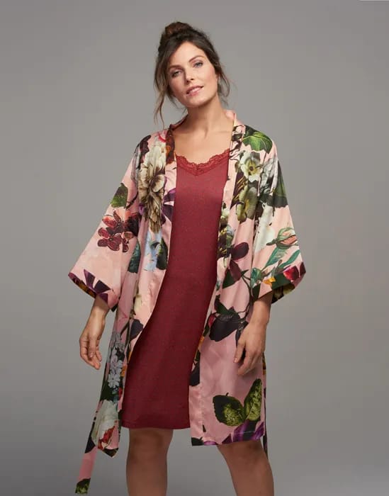 Essenza Morgenkåber Fleur Kimono i Rose, Str. XS, 5