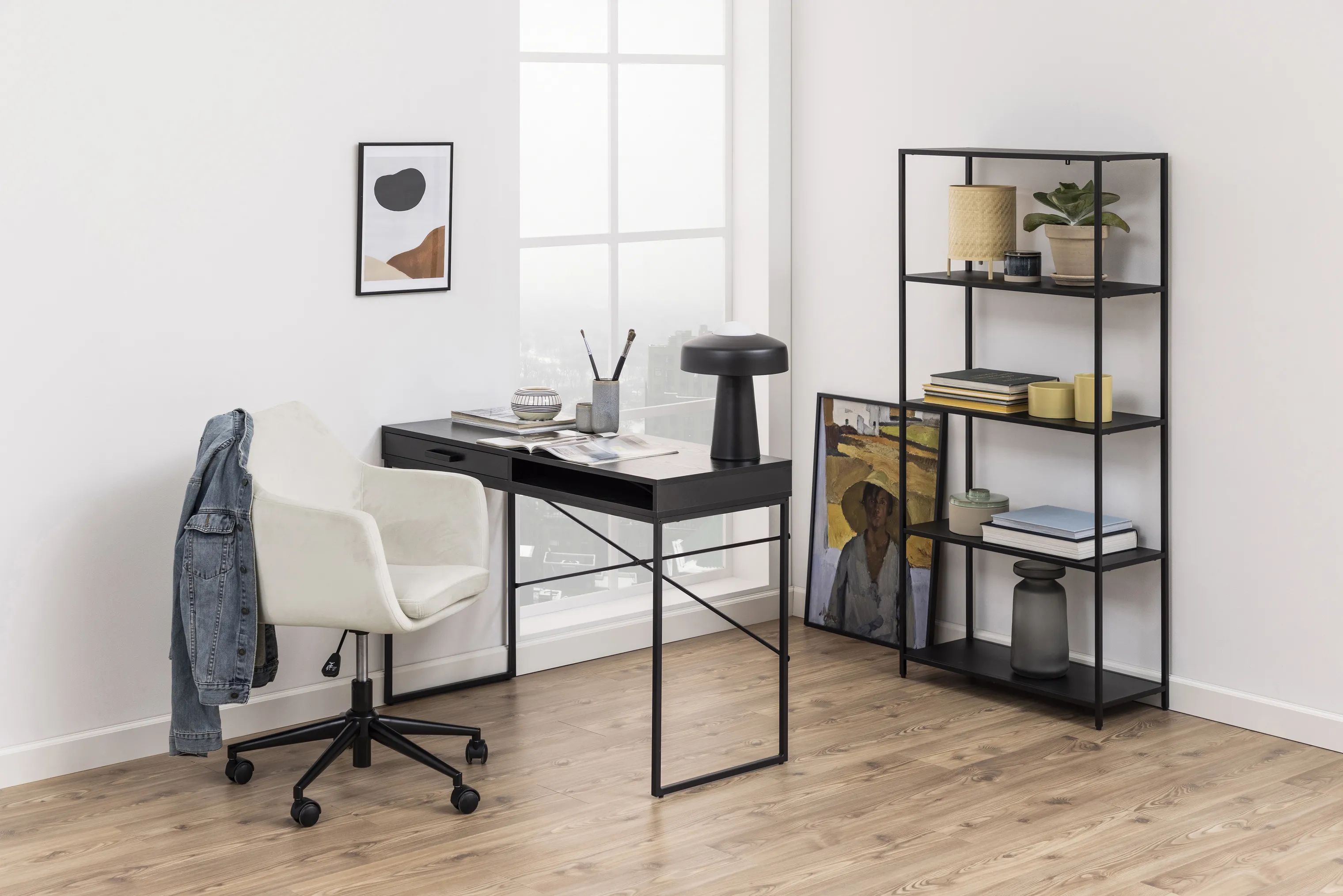 CASA Living Skrivebordsstole Nora Skrivebordsstol i Sand/sort, 2