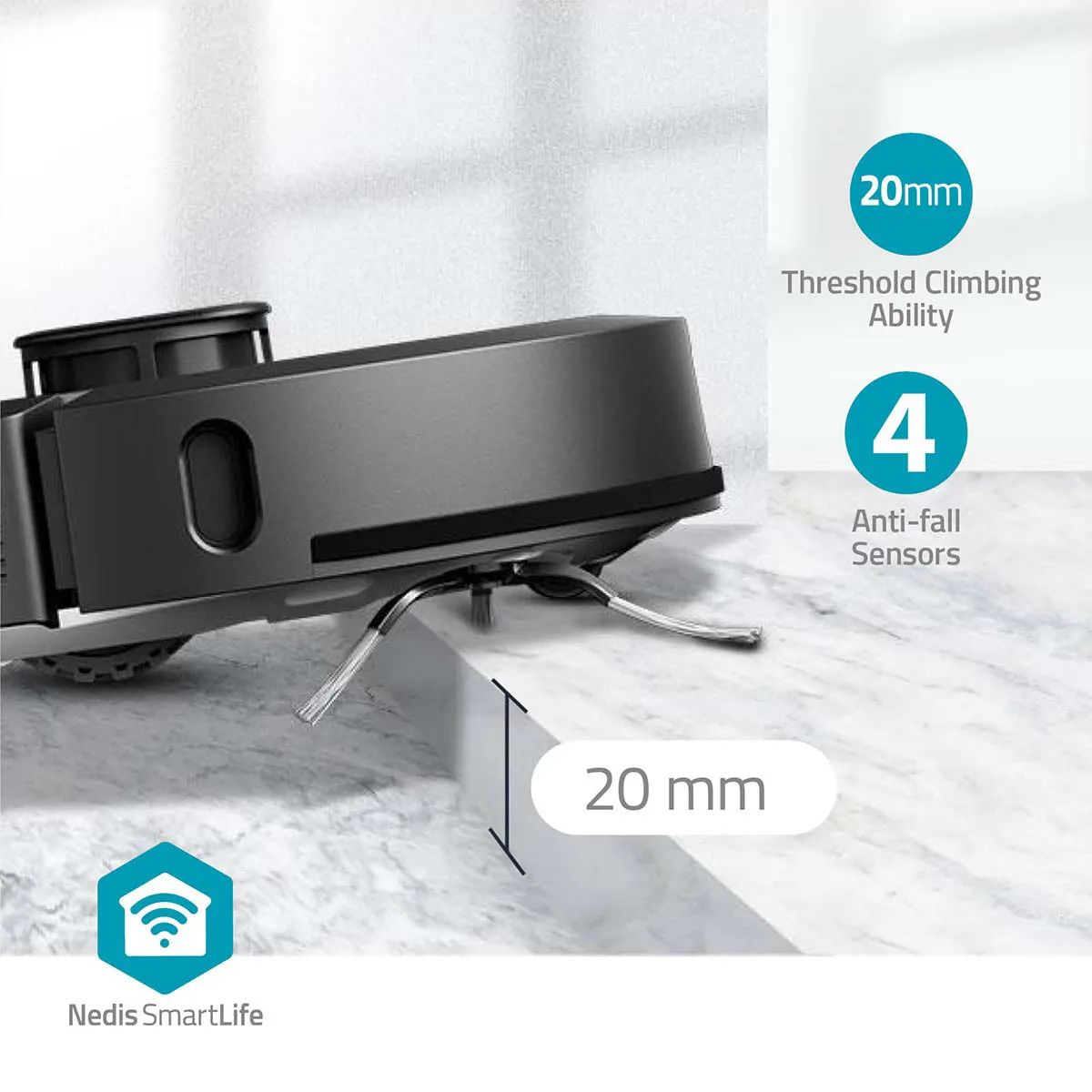 Nedis Robotstøvsugere Smart Life Robotstøvsuger WIFIVCL002CBK i WIFIVCL002CBK sort, 3