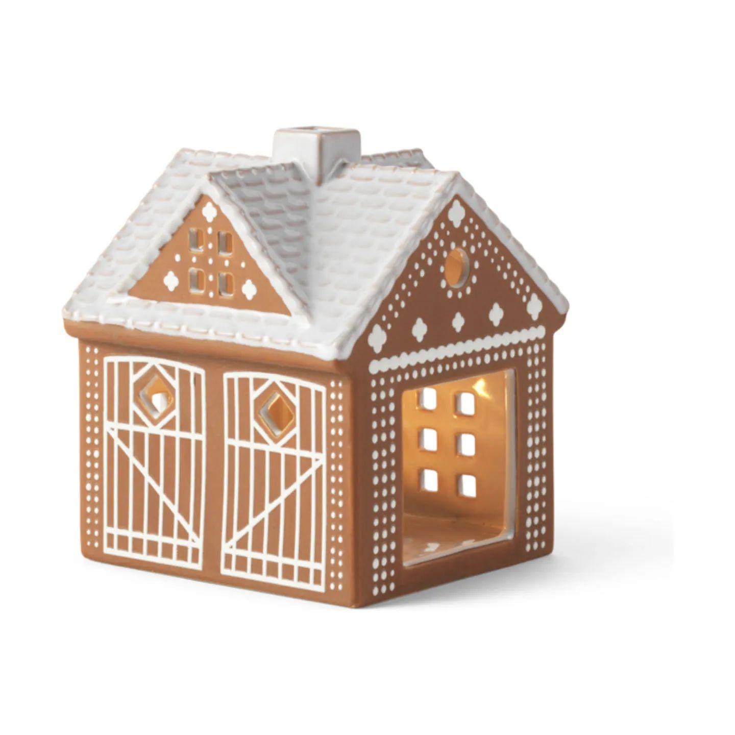 Kähler Jule- og adventsstager Gingerbread Lyshus Julestald i Brun, 4