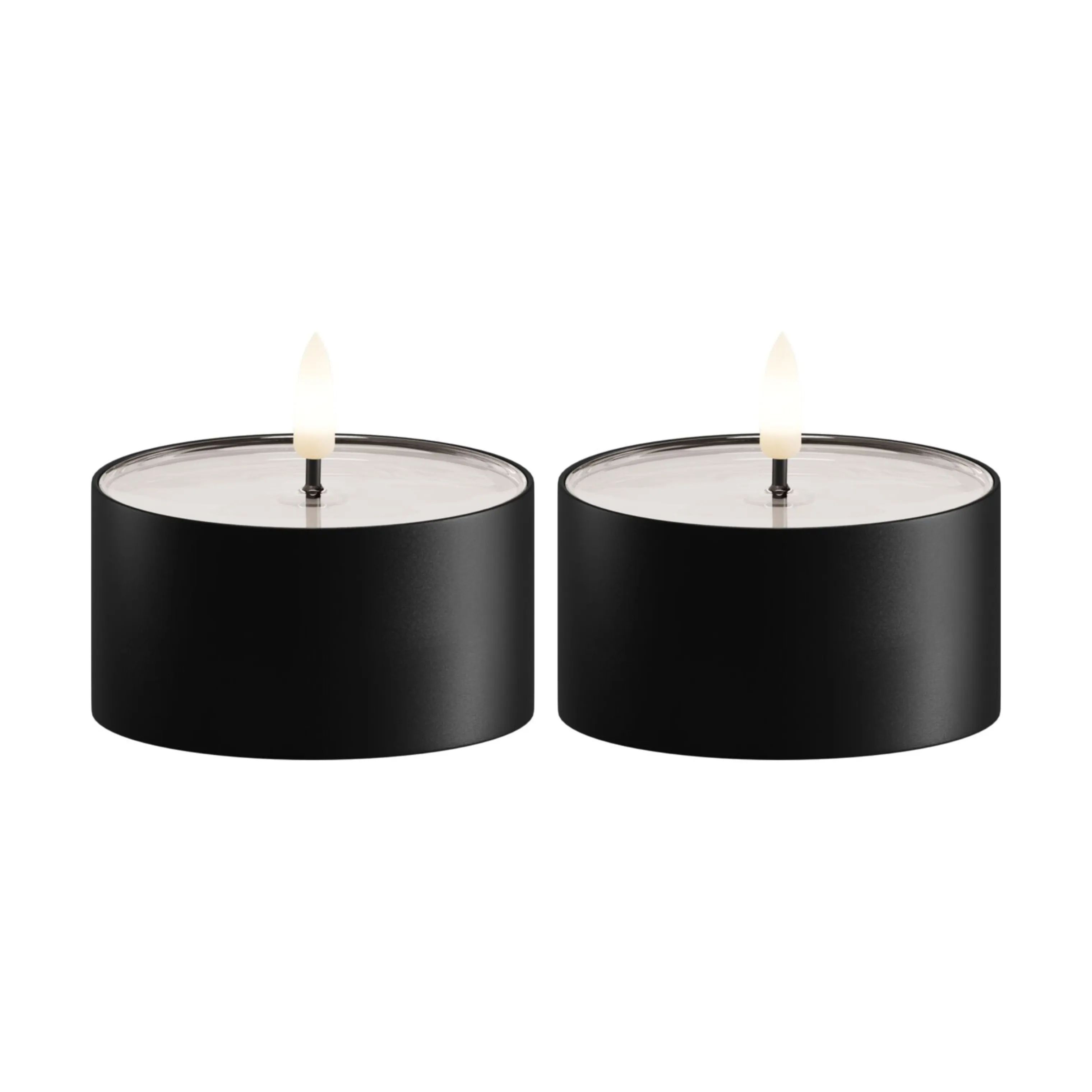 Deluxe Homeart LED-lys Udendørs LED Fyrfadslys - 2 stk. i Sort, 8 cm, 1
