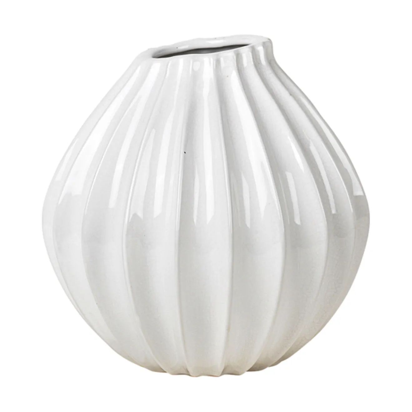 Broste Copenhagen Vaser Wide Vase i Hvid, H25 x Ø25, 1