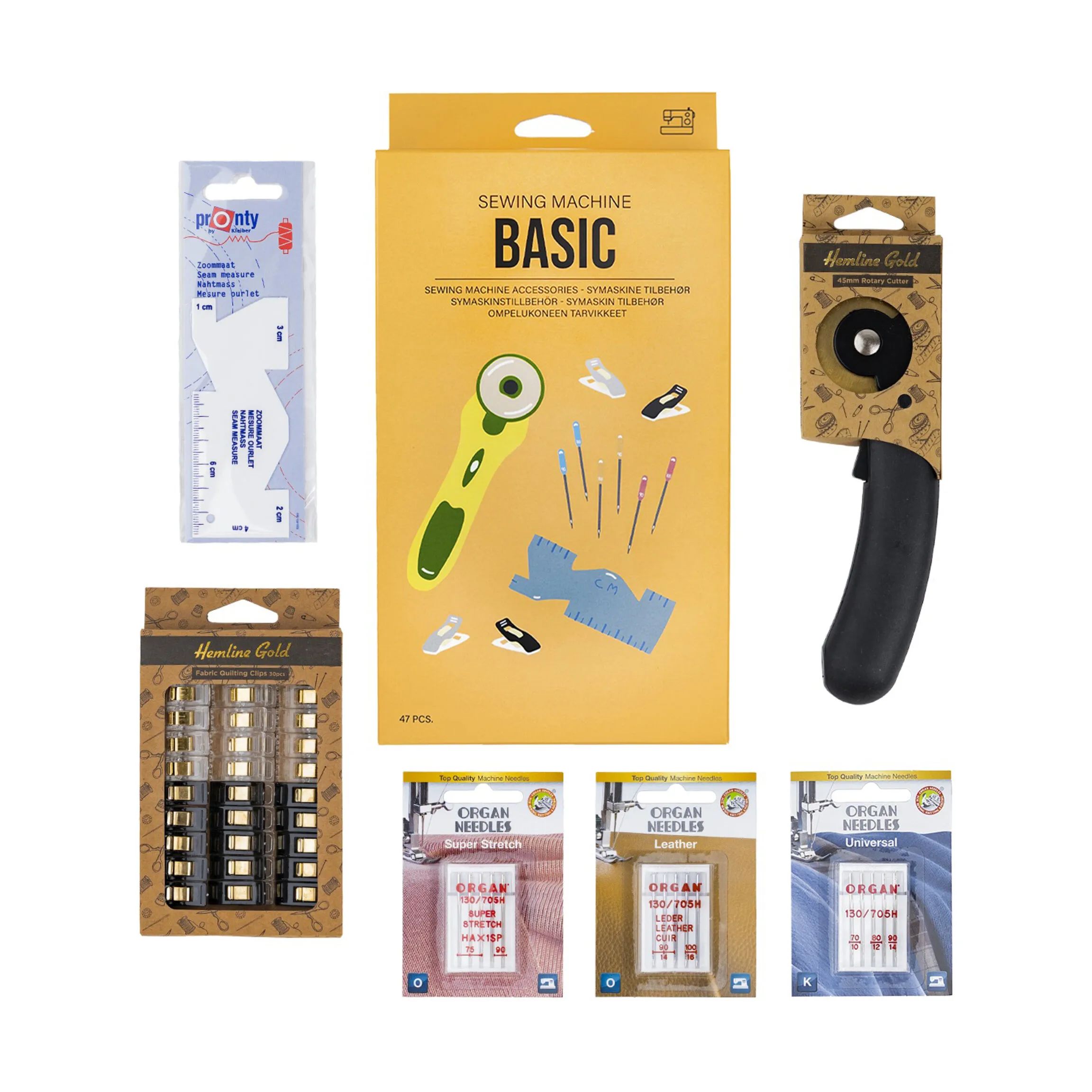 Kreativ4 Tilbehør til symaskiner Basic Sy-kit - 47 dele i Multifarvet, 1